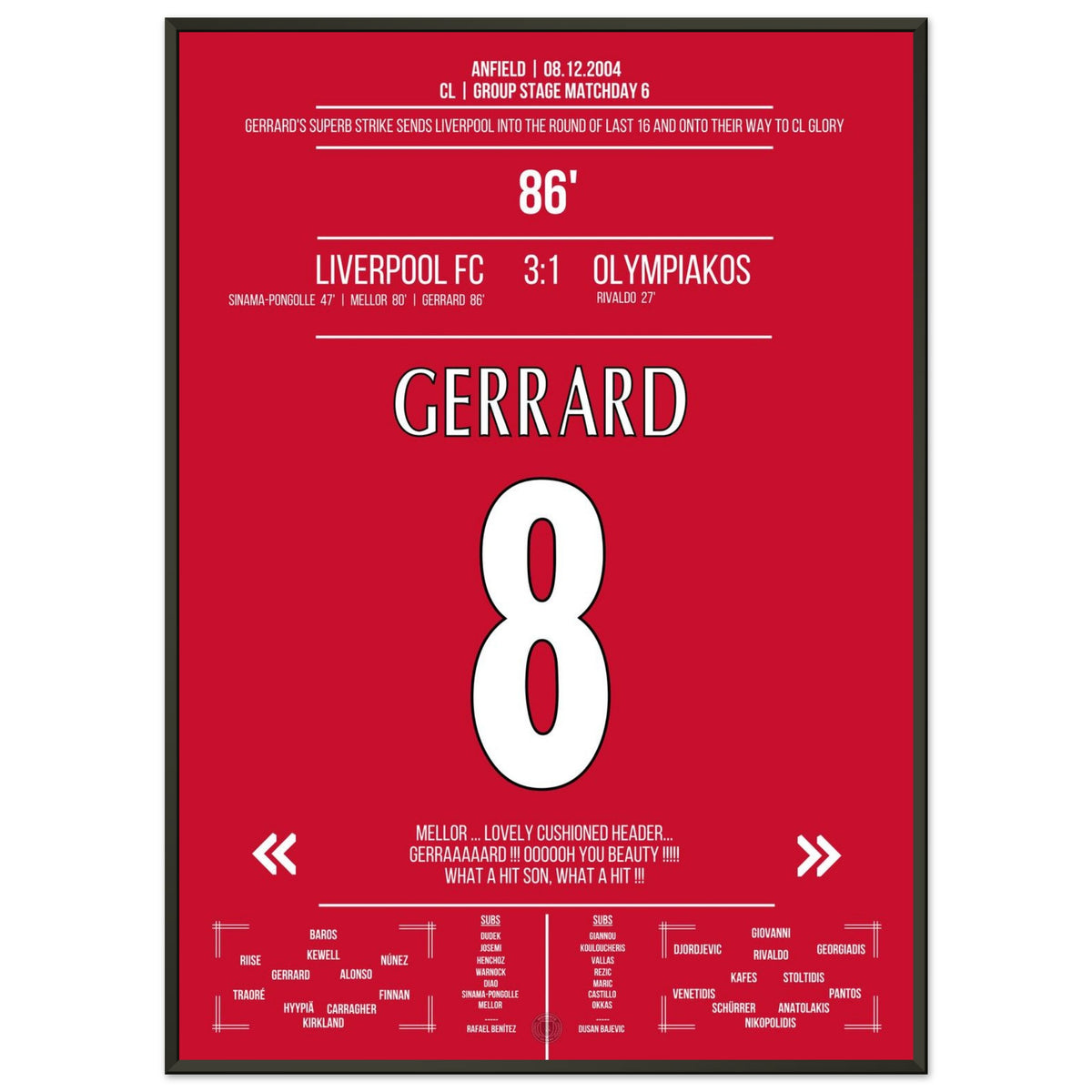 Steven Gerrard's Strike gegen Olympiacos 2004/05