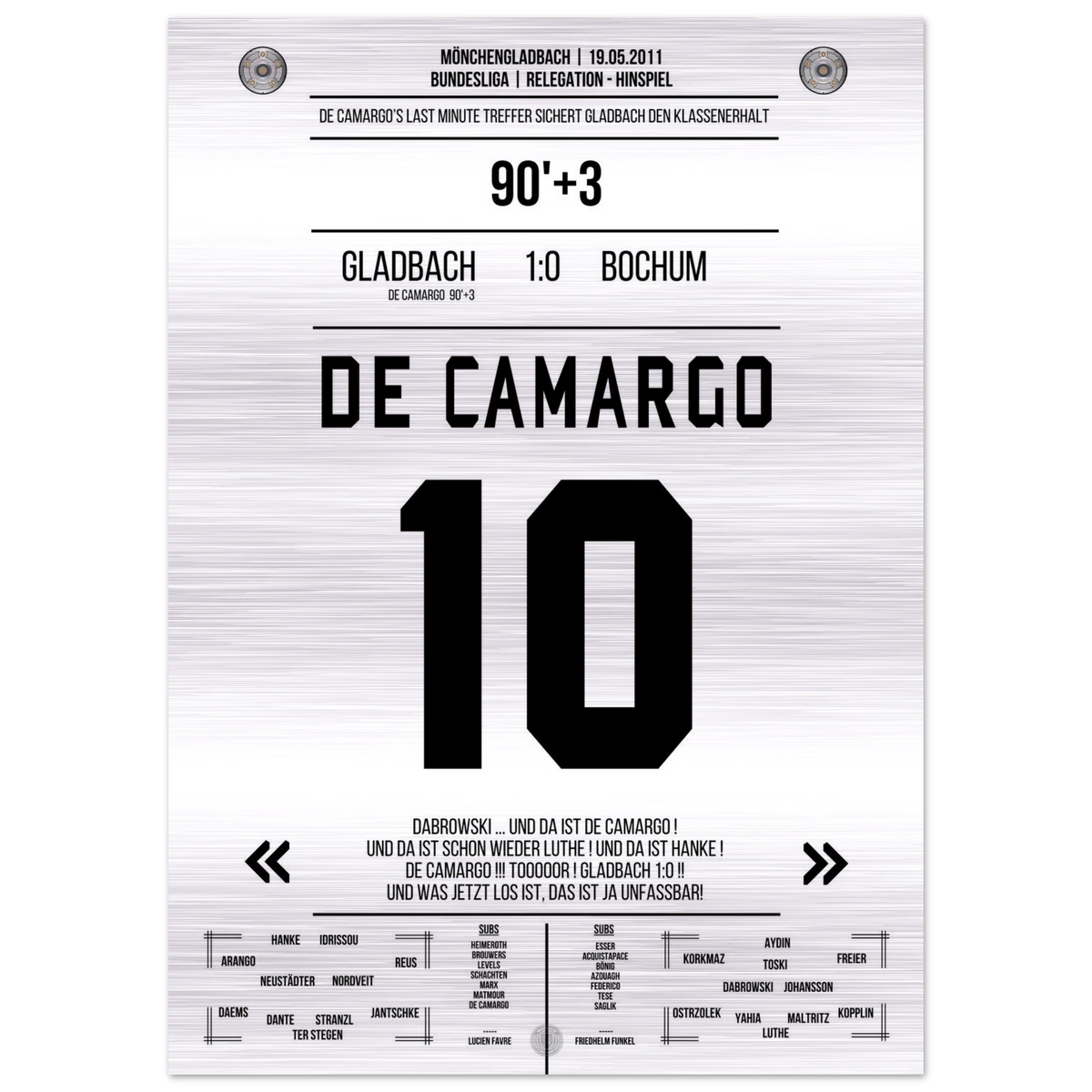 De Camargo Nachspielzeit Relegation 2011 – Metal Edition