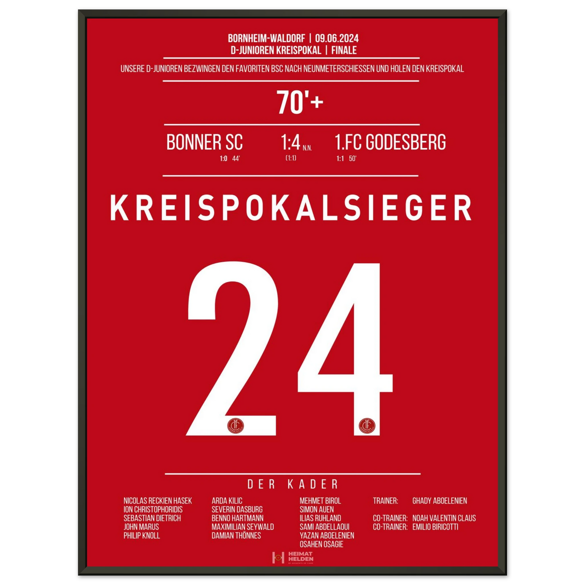 1.FC Godesberg's D-Junioren Kreispokalsieger 2023
