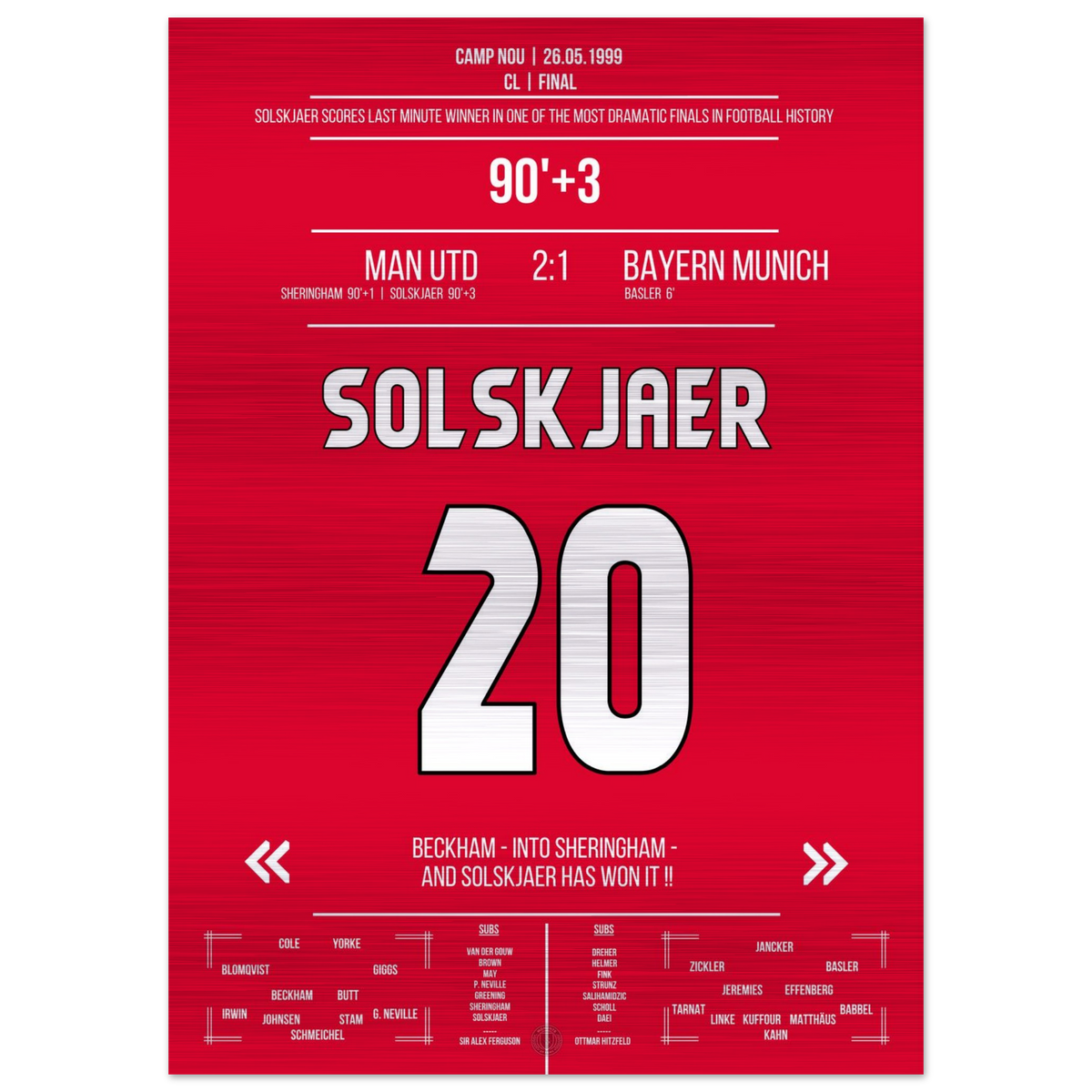 Solskjaer trifft im denkwürdigsten Comeback der Geschichte im Finale 1999 gegen Bayern – Metal Edition