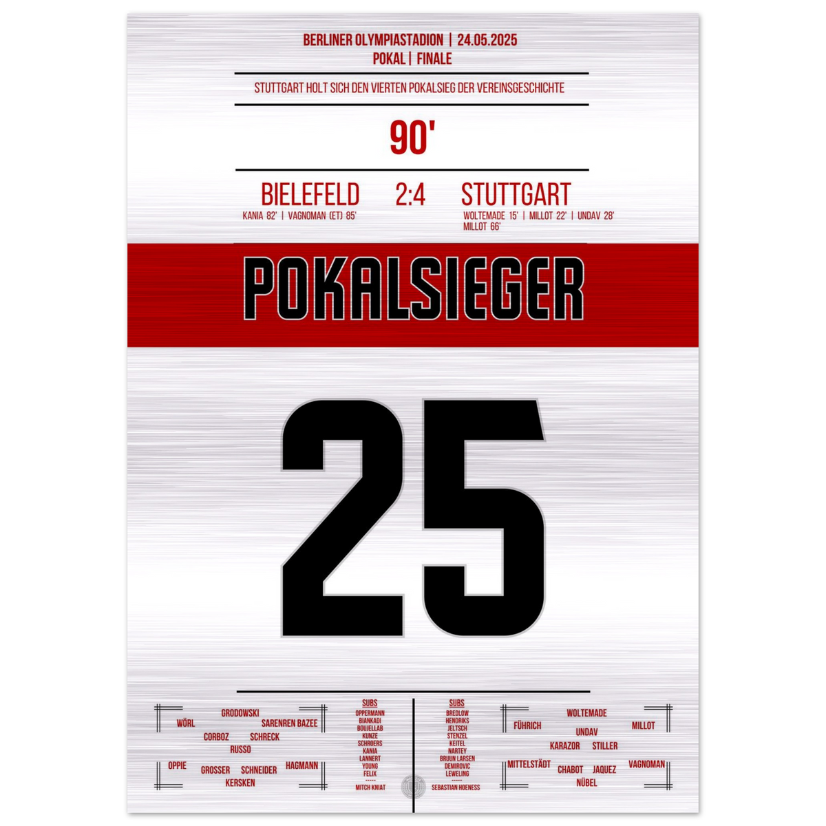 (Metal Print) Stuttgart's Pokalsieg 2025