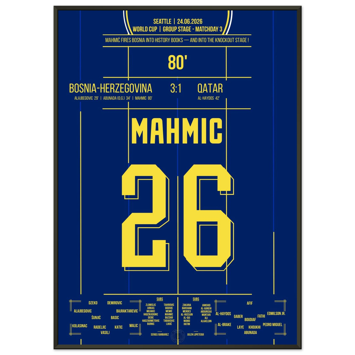 Mahmic trifft zur K.o. Runde und Bosnien schreibt WM-Geschichte