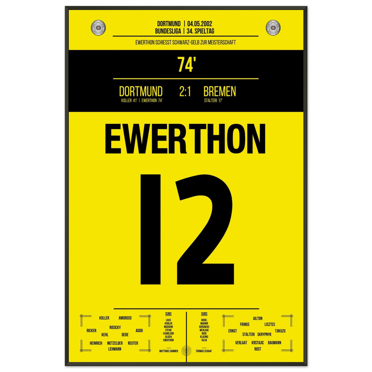 Ewerthon's Tor zu Dortmunds Meisterschaft 2002