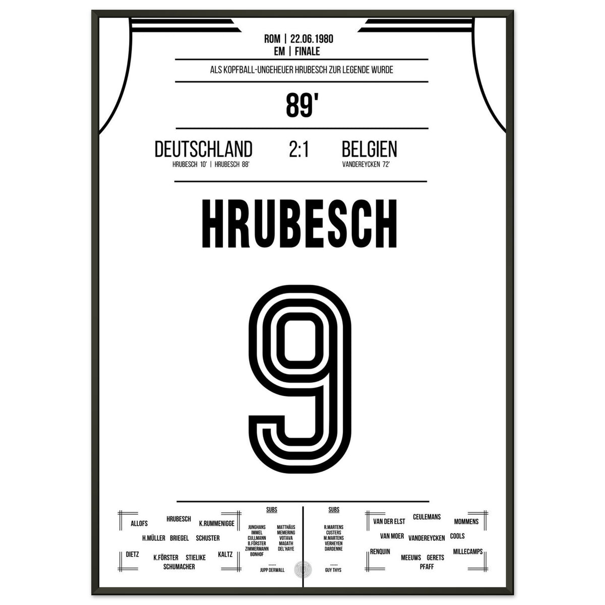 Hrubesch köpft Deutschland zum zweiten Europameistertitel