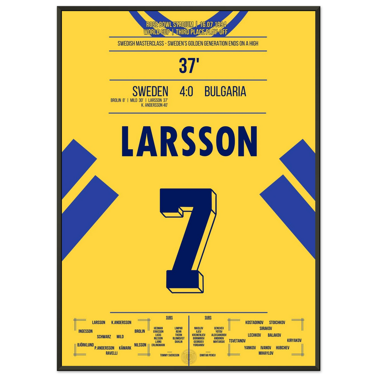 Larsson trifft bei Schweden's sensationellem dritten Platz bei der WM 1994