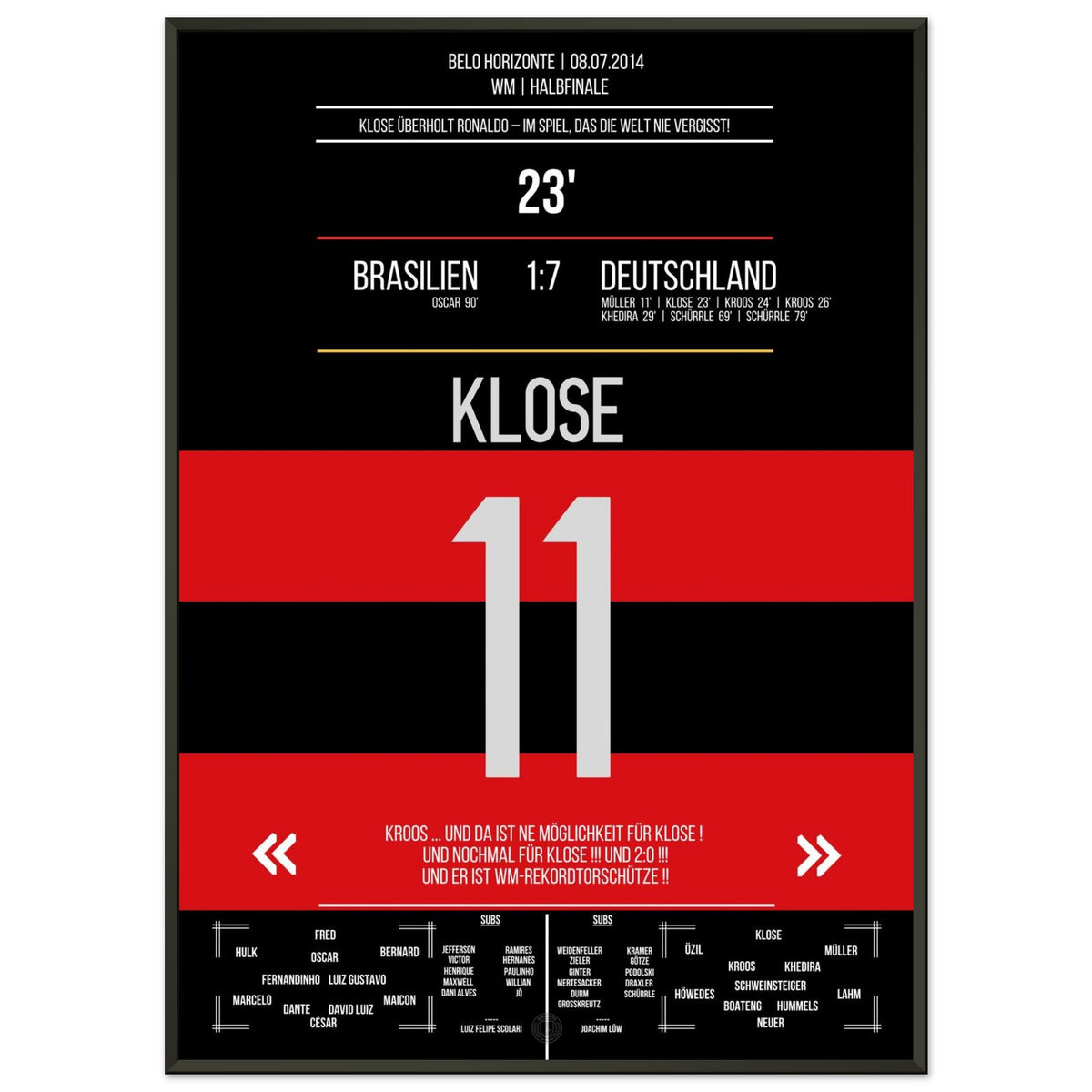 Kloses WM-Rekordtor im 7-1 Sieg Deutschland - Brasilien 2014