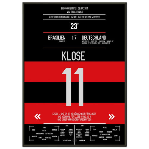 Kloses WM-Rekordtor im 7-1 Sieg Deutschland - Brasilien 2014