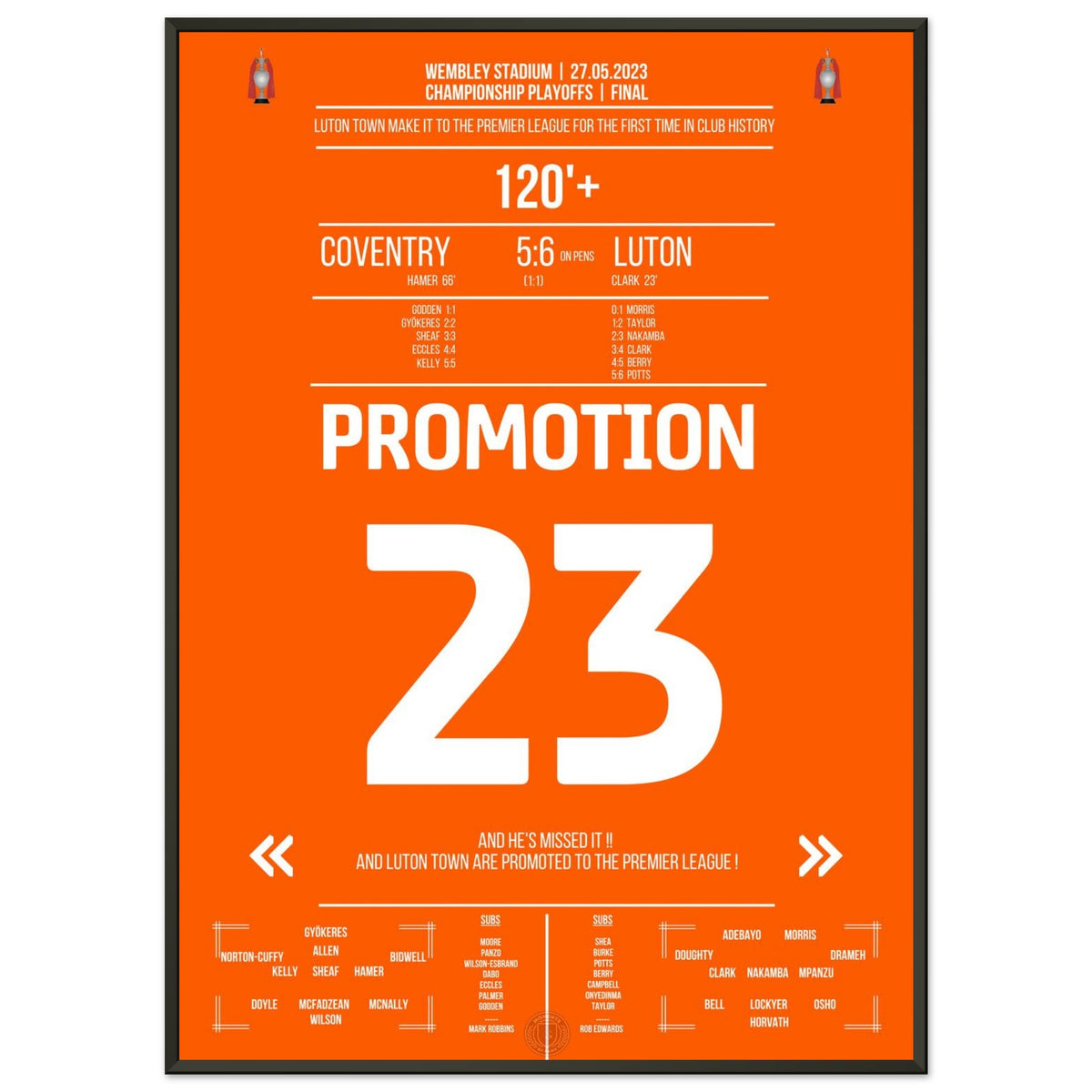 Luton macht den ersten Aufstieg in die Premier League perfekt!