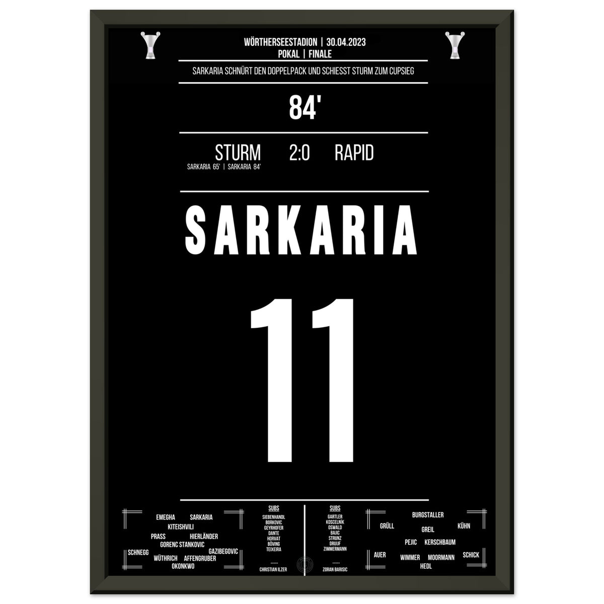 Sarkaria schiesst Sturm zum Cupsieg 2023