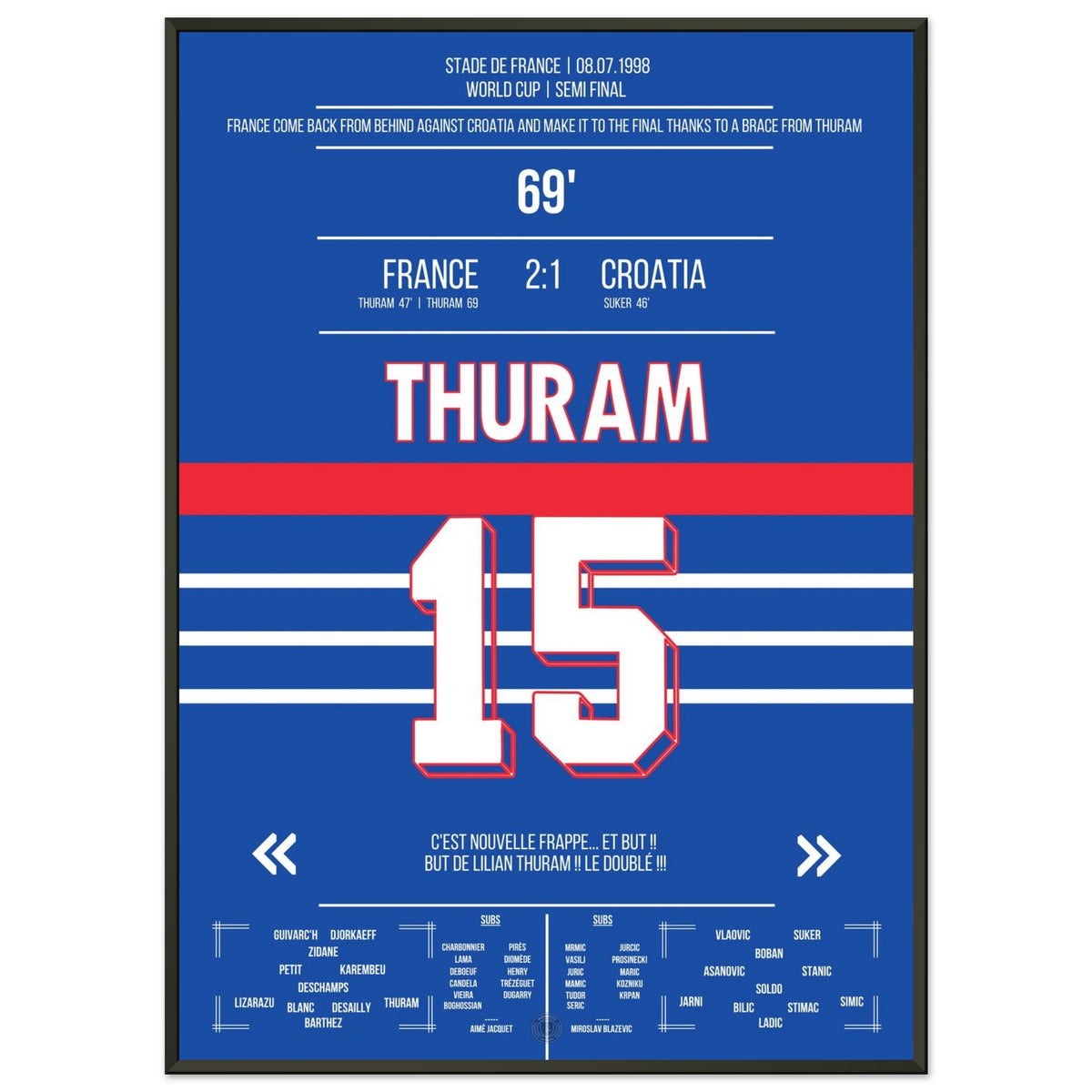 Thuram-Doppelpack führt Les Bleus ins WM-Finale 1998