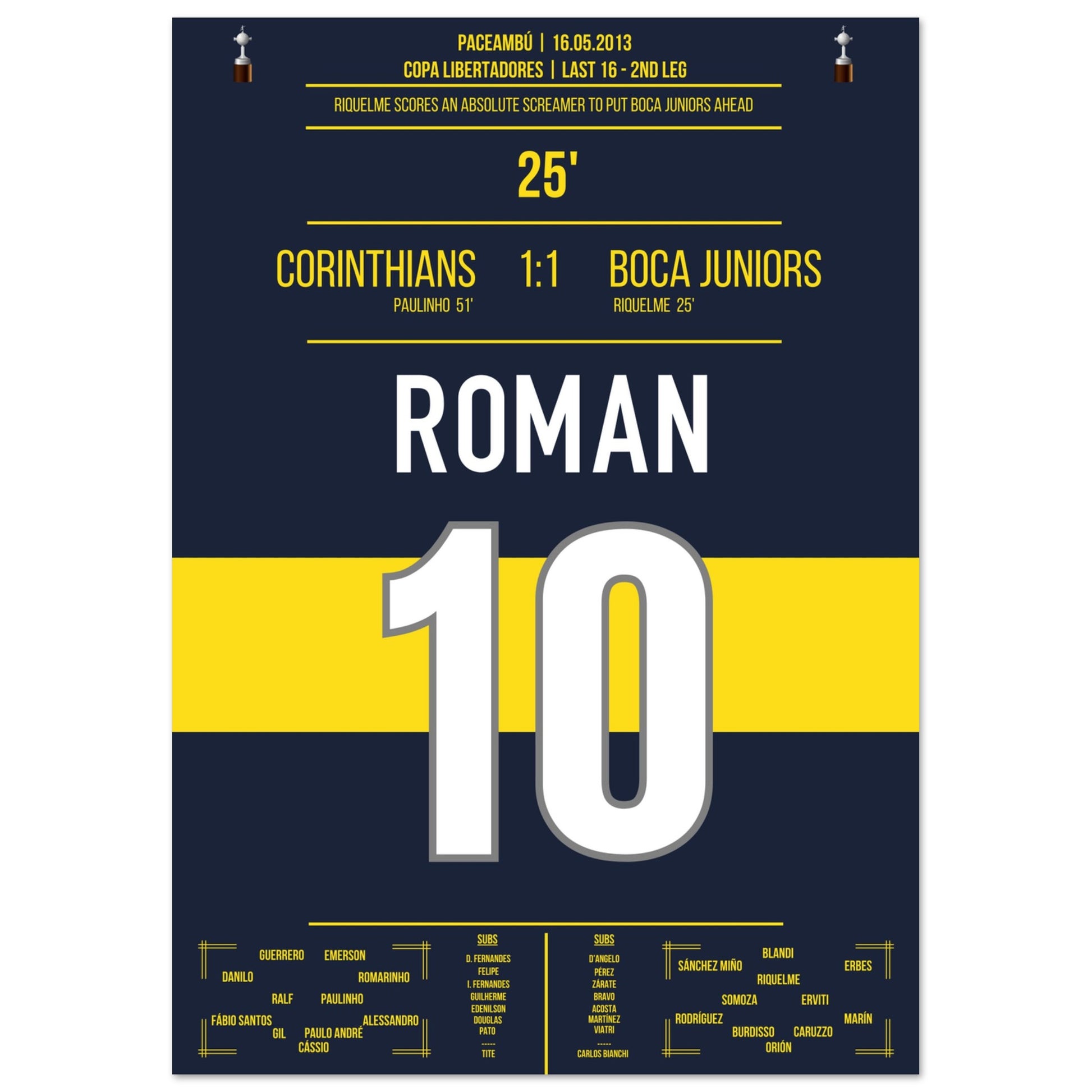 Riquelme's Traumtor in der Copa Libertadores in 2013 A4-21x29.7-cm-8x12-Ohne-Rahmen