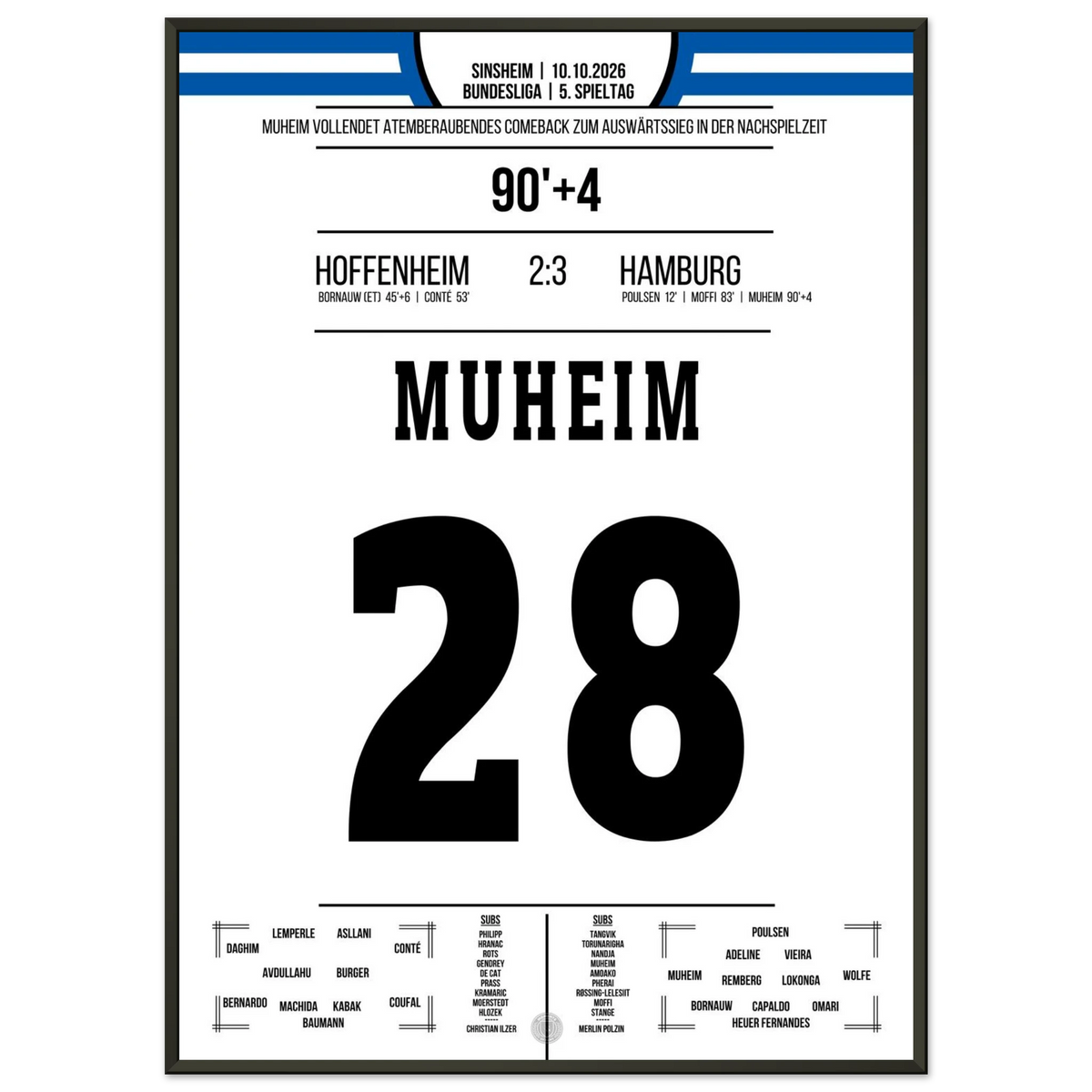 90'+4! Muheim vollendet legendären Comeback Sieg in Sinsheim