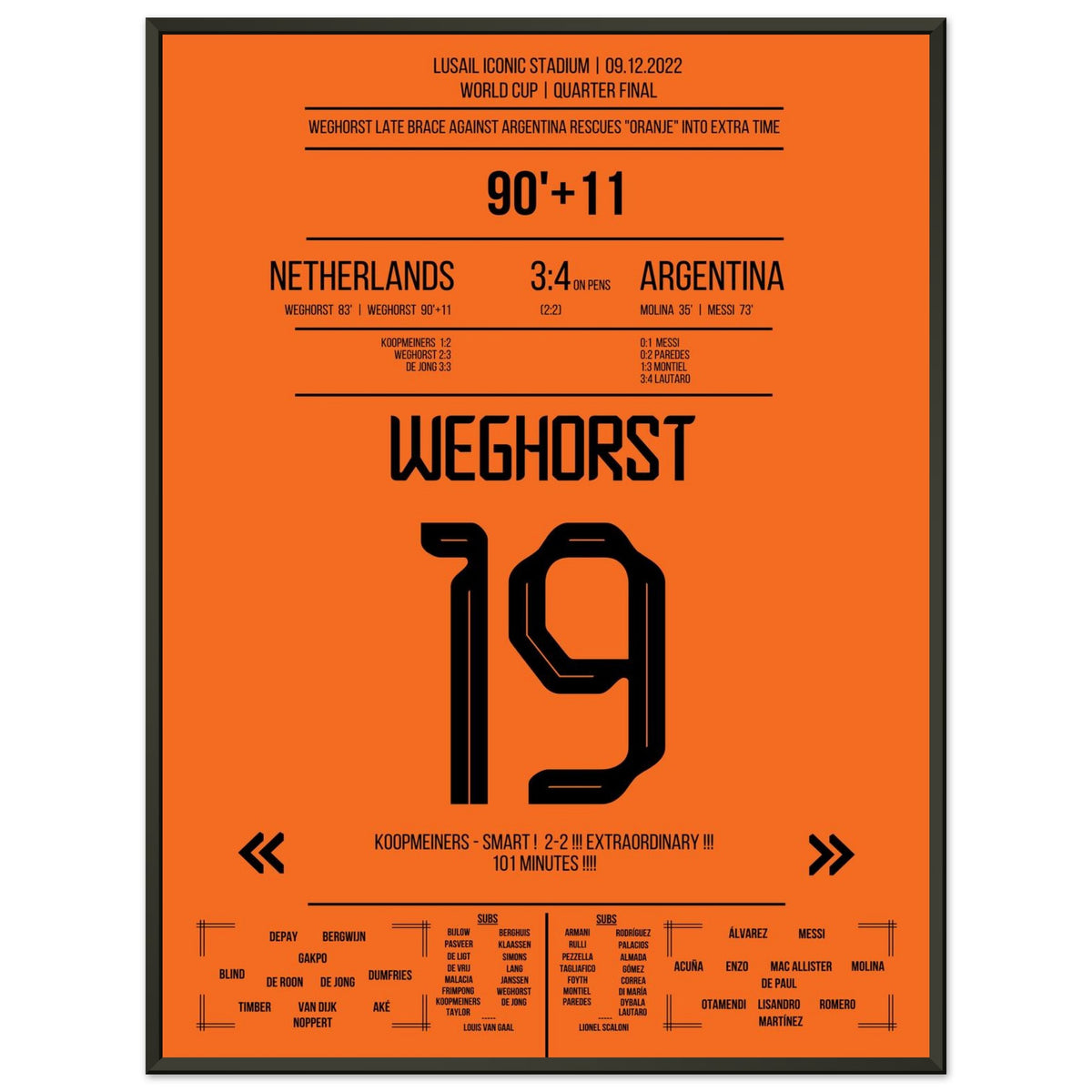 Weghorst's Tor zum Ausgleich in letzter Sekunde gegen Argentinien bei der Weltmeisterschaft 2022