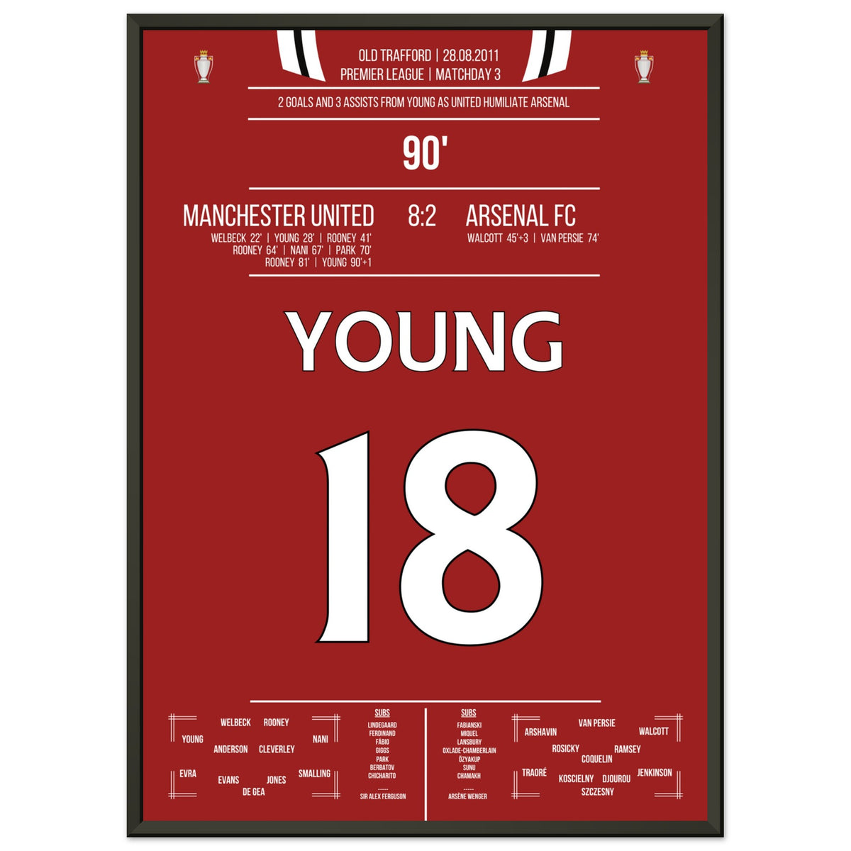 2 Tore und 3 Assists von Ashley Young bei United's legendärem 8-2 Sieg gegen Arsenal