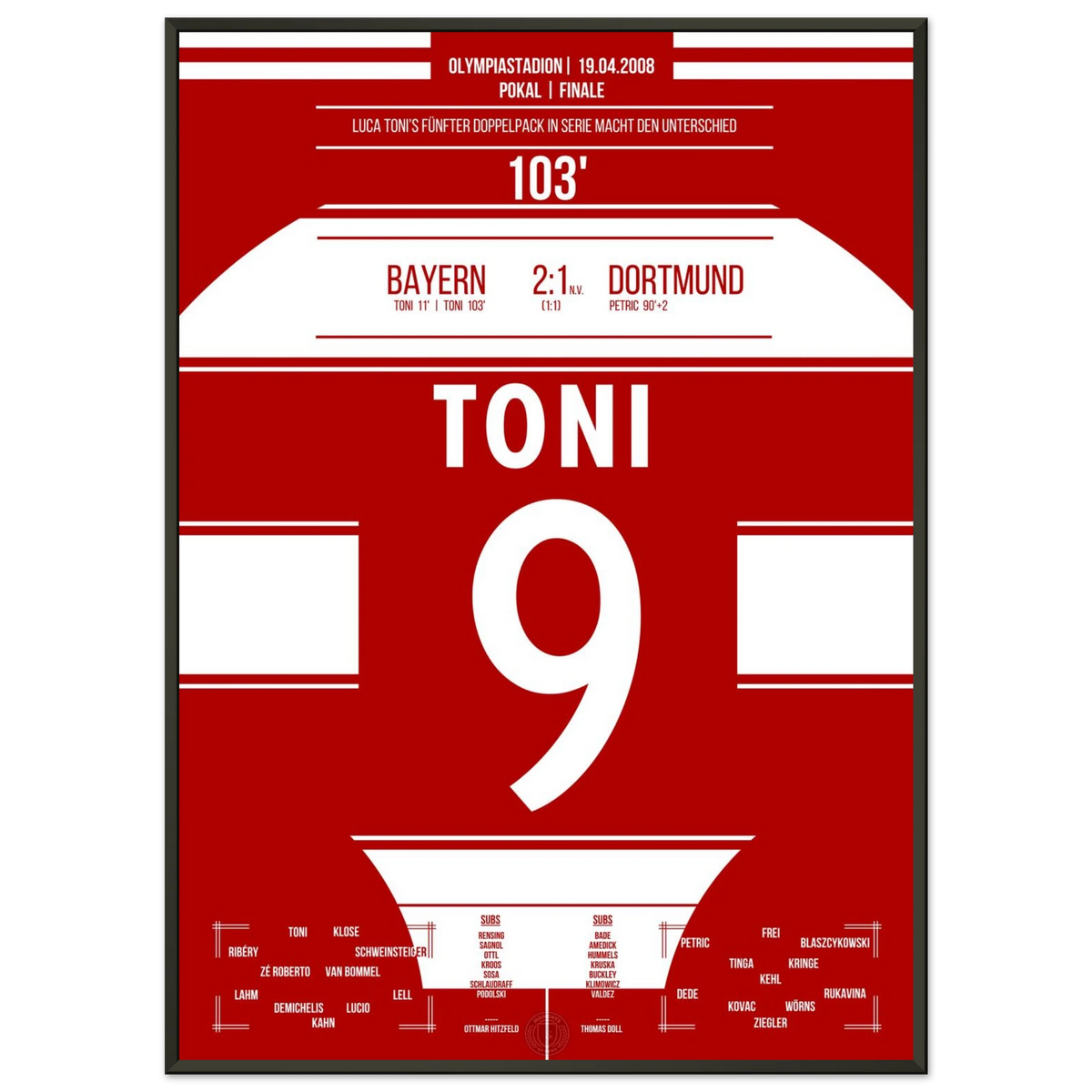 Luca Toni's Doppelpack zum Pokalsieg 2008