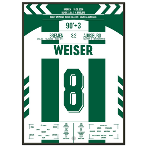 Nach 0-2 Rückstand - Weiser macht Comeback-Sieg in der Nachspielzeit klar