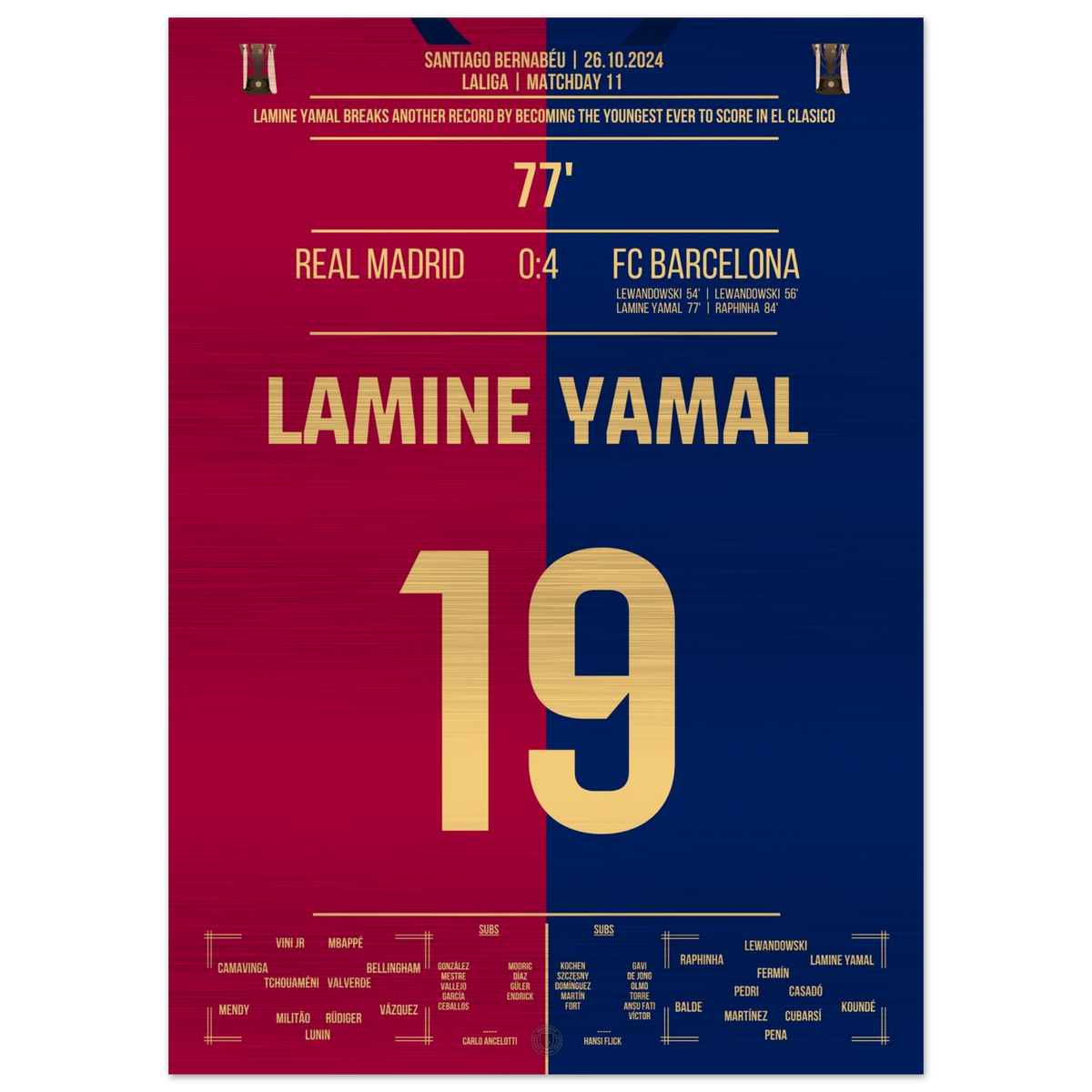 (Metal Print) Lamine Yamal bricht Rekord und wird jüngster Torschütze in der Geschichte des 