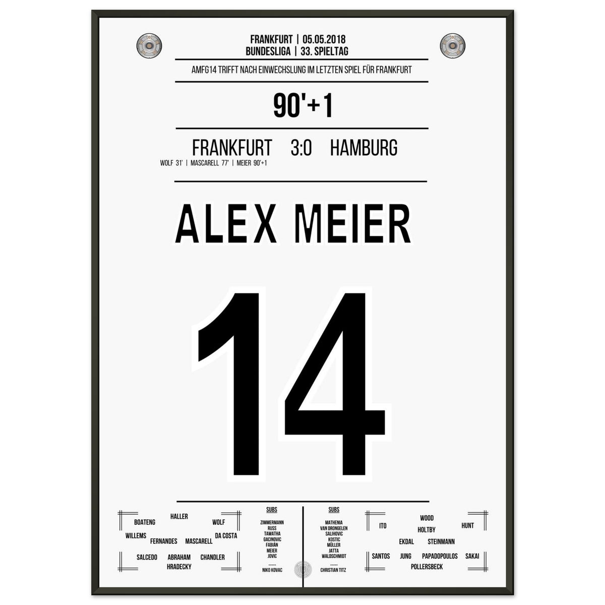 Alex Meier's letztes Tor zum Abschied in 2018