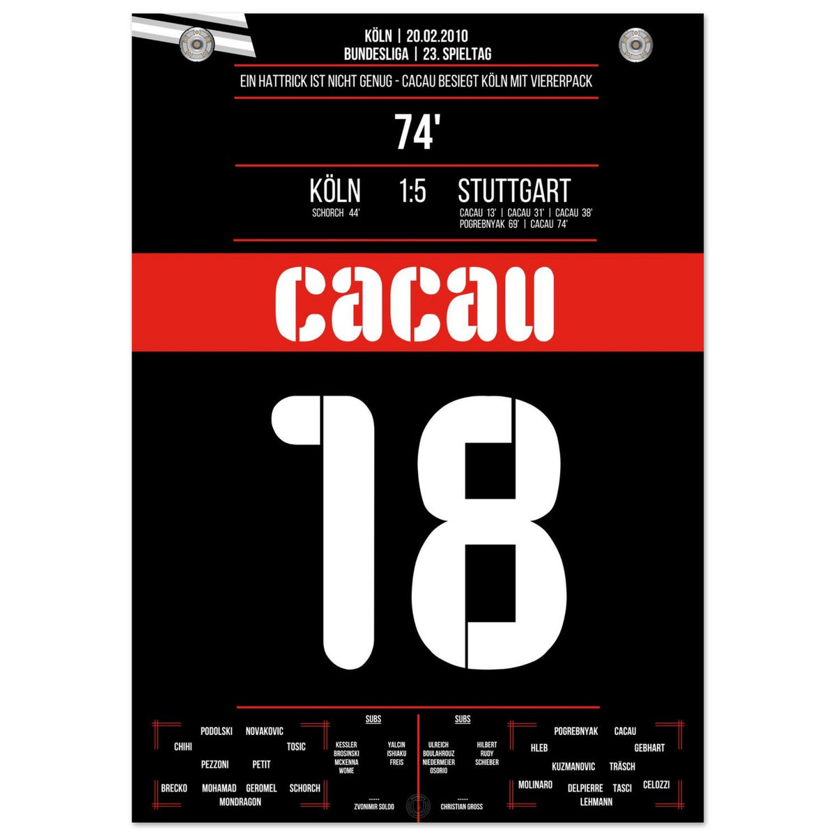 Cacau's Viererpack beim Auswärtsspiel in Köln 2010