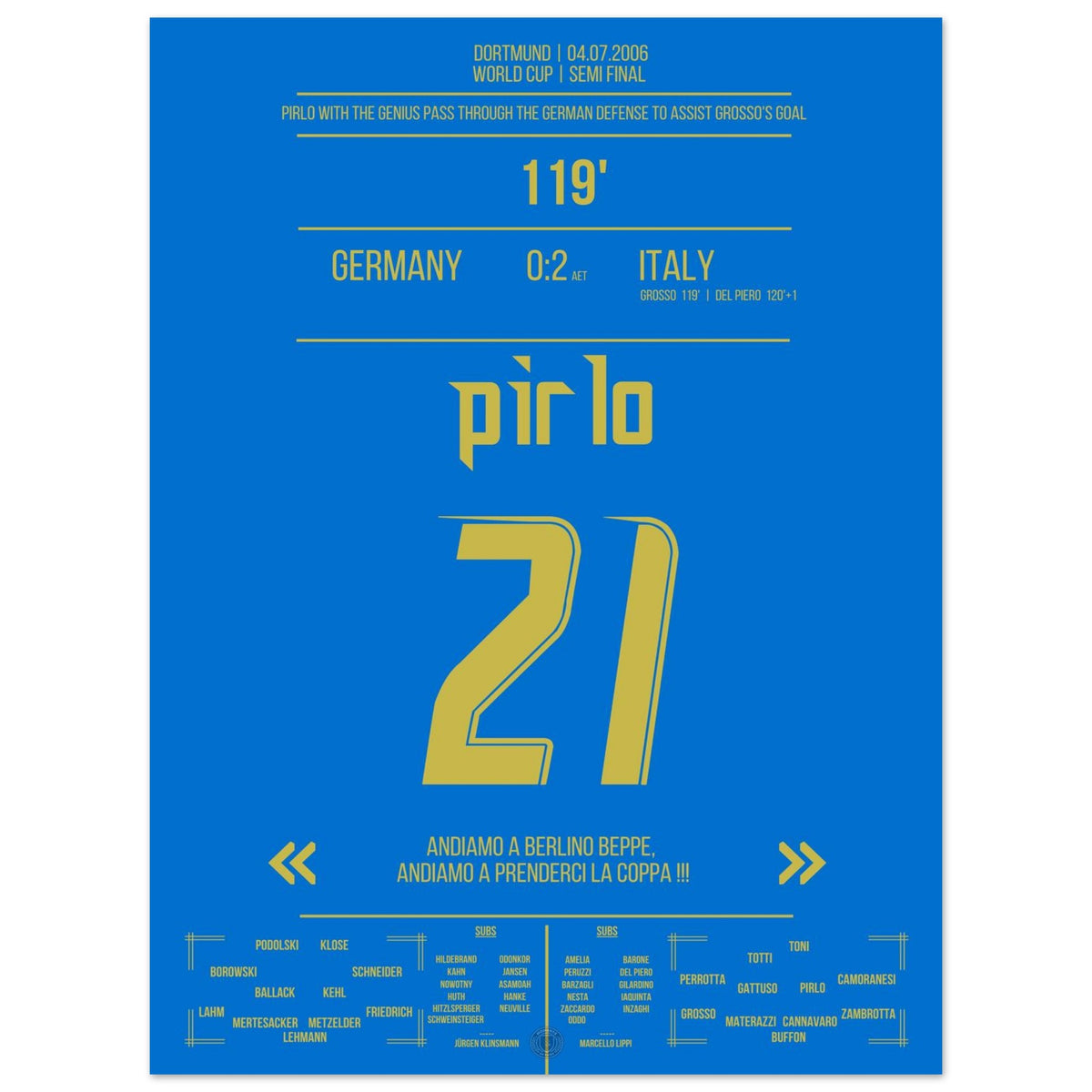 Pirlo's Traumpass durch die deutsche Defensive zum 1:0 durch Grosso
