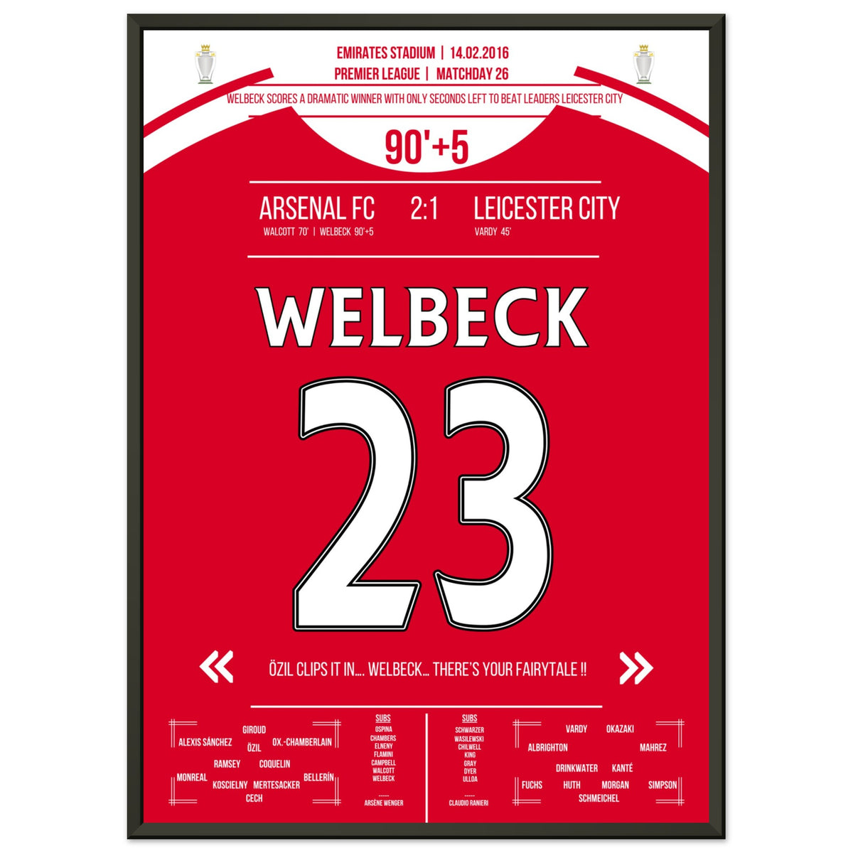 Welbeck's Siegtreffer in letzter Sekunde gegen Leicester in 2016