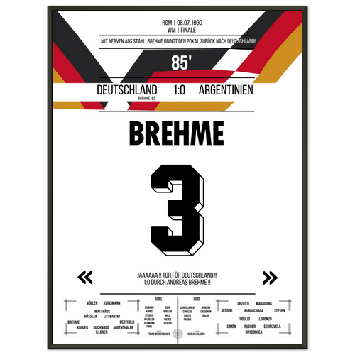 Brehme's Elfmeter gegen Argentinien im WM-Finale 1990