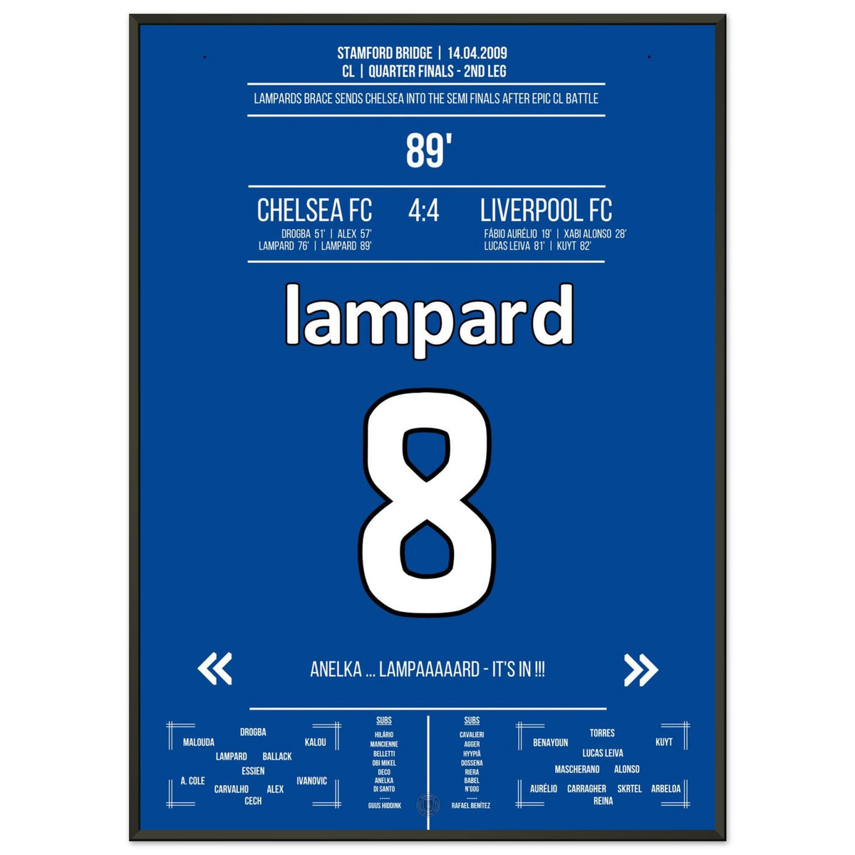 Lampard mit 2 Toren für Chelsea in der CL 2009 gegen Liverpool