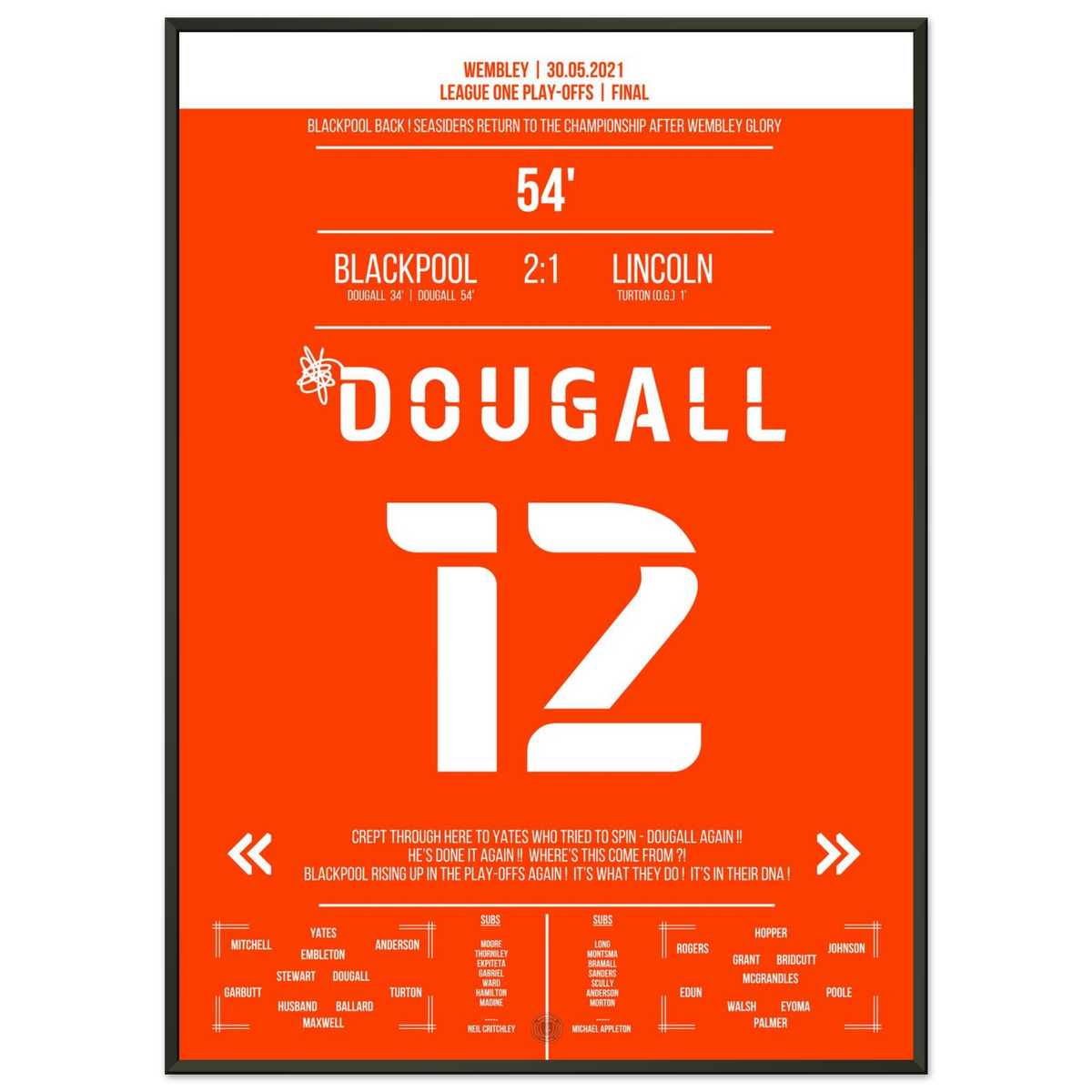 Dougall führt Blackpool zurück in die Championship