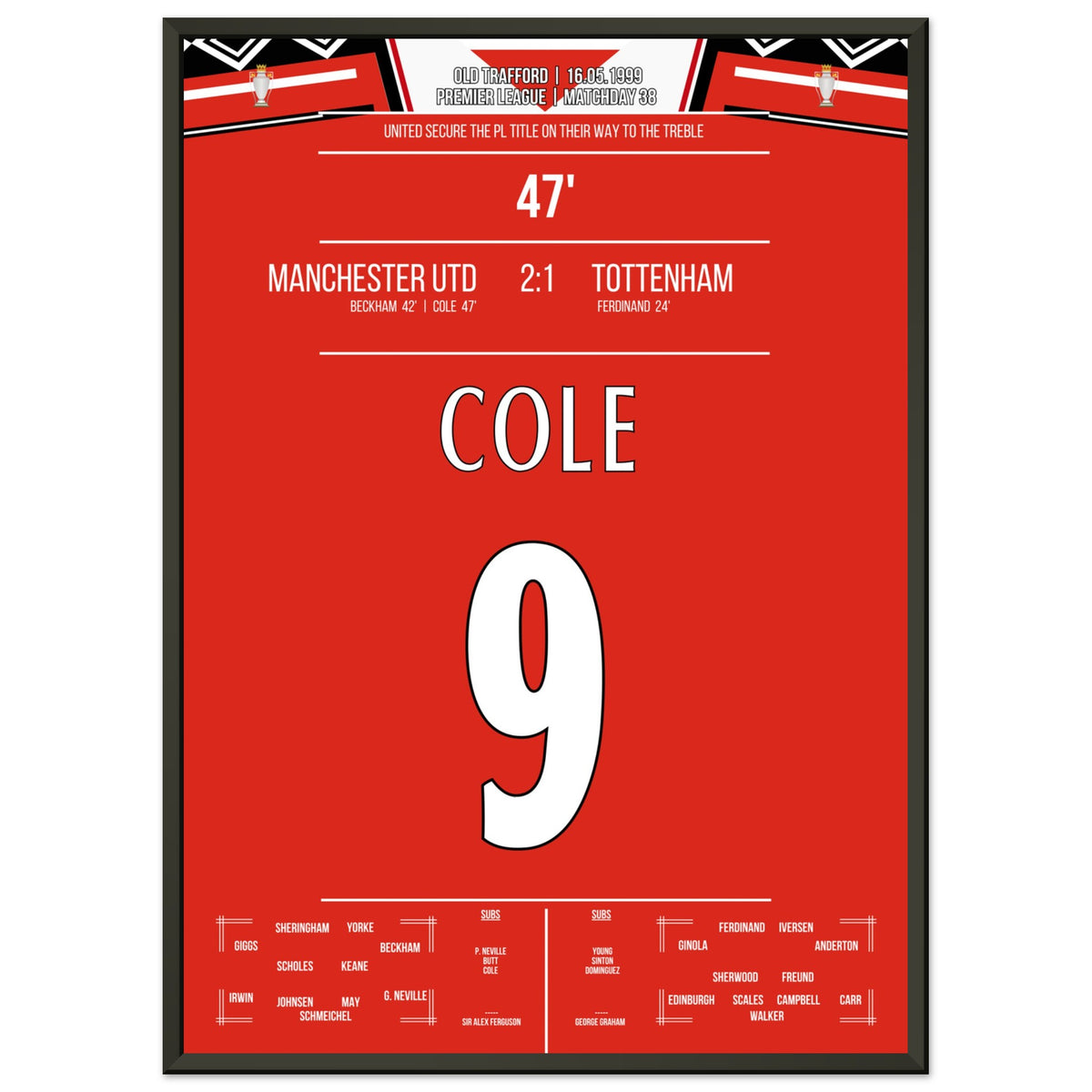 Andy Cole's Tor beim Gewinn der Meisterschaft 1999