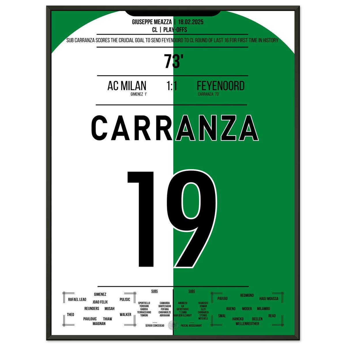 Carranza köpft Feyenoord ins Achtelfinale