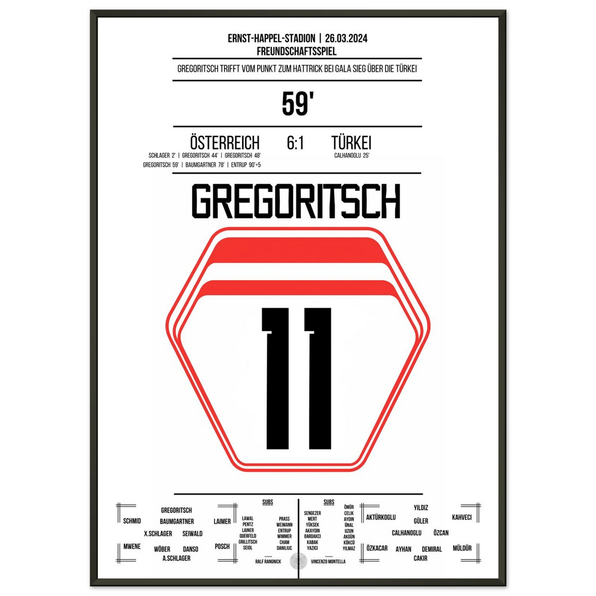 Gregoritsch's Hattrick beim 6-1 Sieg gegen die Türkei