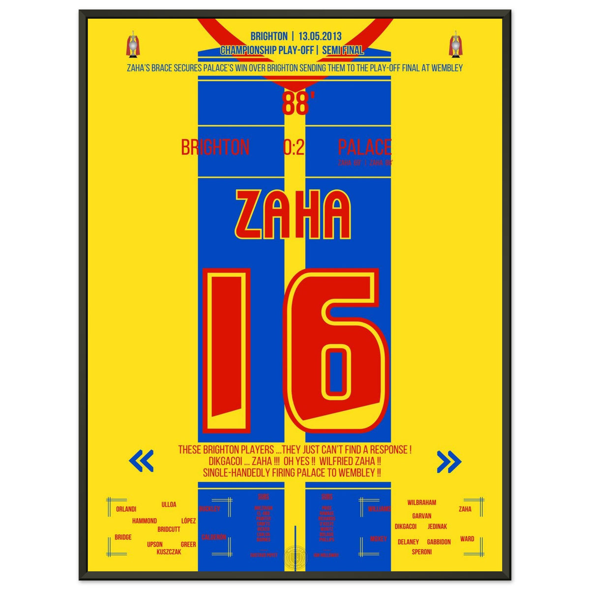 Zaha's Doppelpack führt Palace ins Play-Off Finale nach Wembley