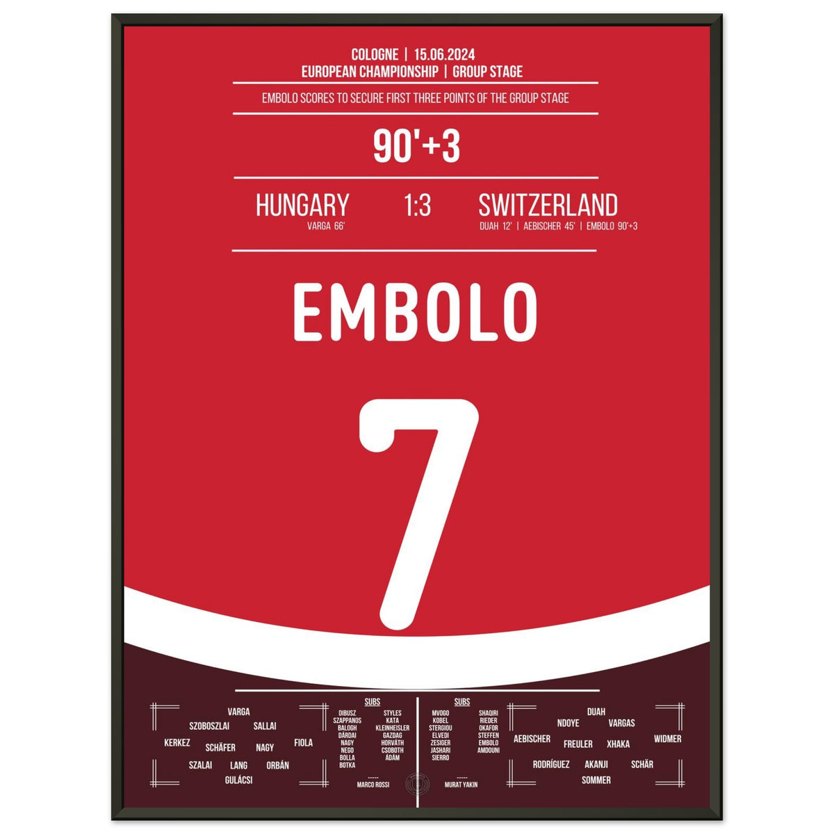 Embolo macht den Deckel drauf und sichert den ersten Sieg bei der Europameisterschaft 2024