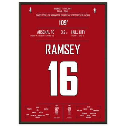 Arsenal's erster Titelgewinn nach 9 Jahren in 2014 50x70-cm-20x28-Schwarzer-Aluminiumrahmen