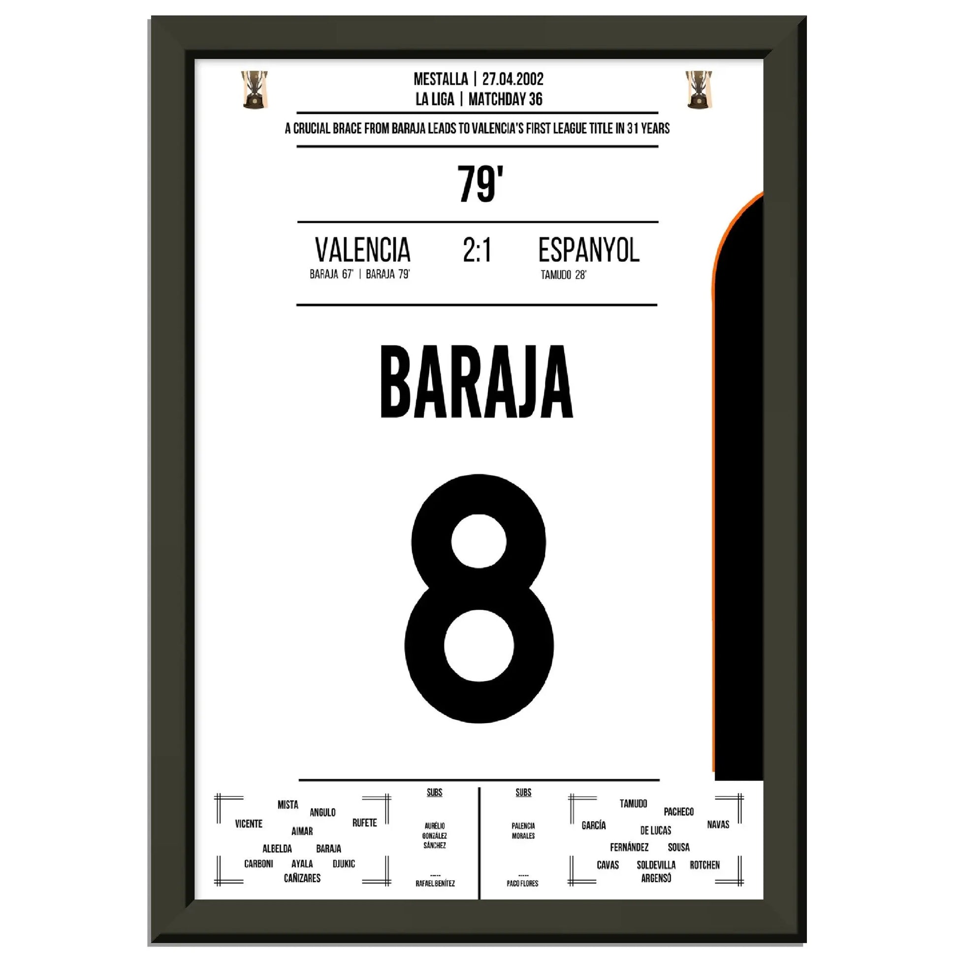 Baraja dreht das Spiel gegen Espanyol auf dem Weg zu Valencia's erster Meisterschaft nach 31 Jahren 