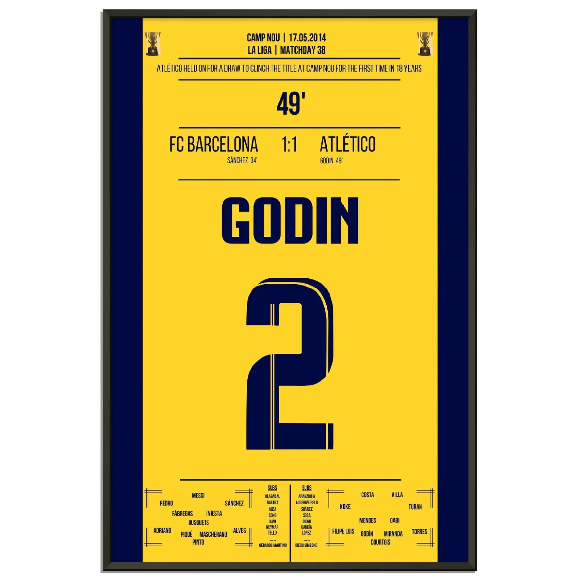 Godin Kopfball-Tor zur spanischen Meisterschaft 2014 