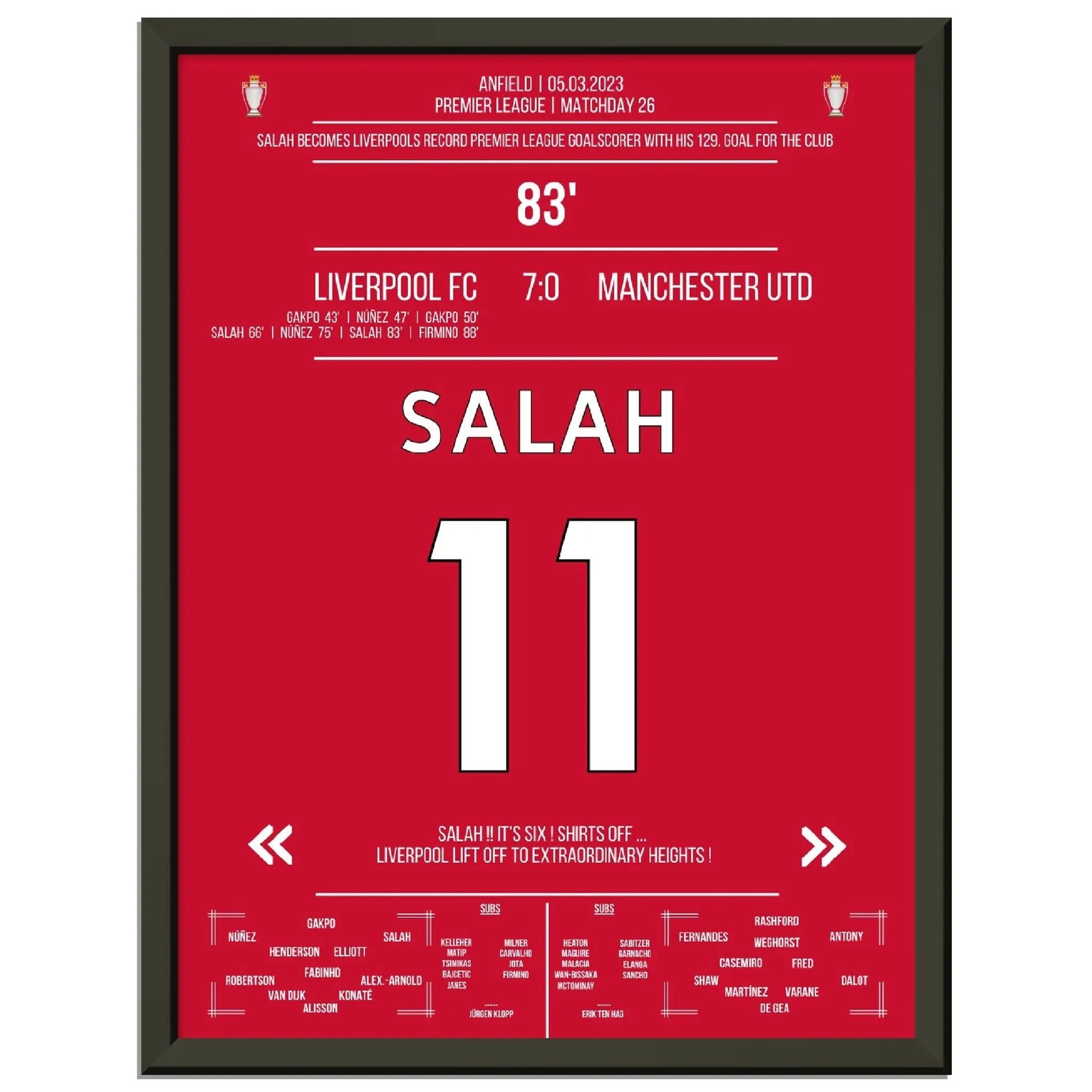 Liverpool zerlegt ManU - Salah mit Rekord-Tor 