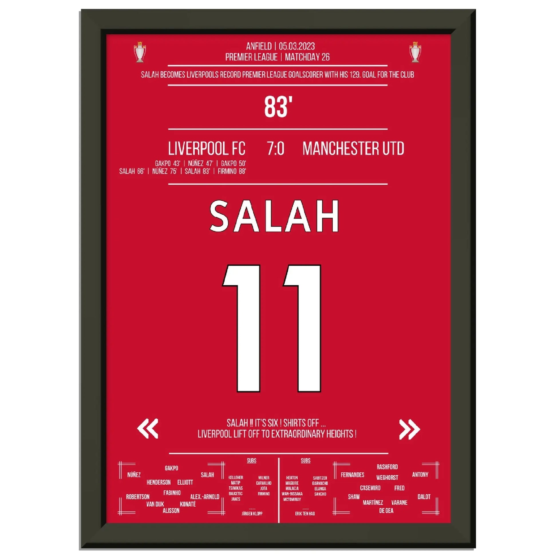 Liverpool zerlegt ManU - Salah mit Rekord-Tor 