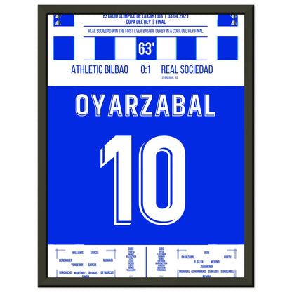 Oyarzabal entscheidet das Copa Del Rey Finale 2020 30x40-cm-12x16-Schwarzer-Aluminiumrahmen