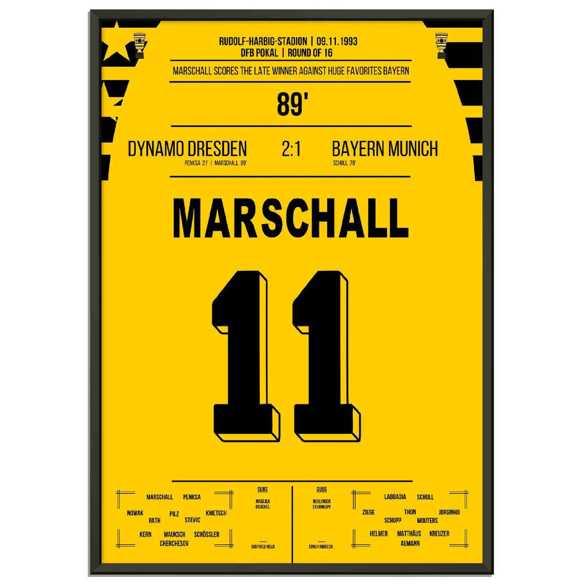 Pokalsensation durch Marschall - Dresden besiegt Bayern im Pokal Achtelfinale 1993