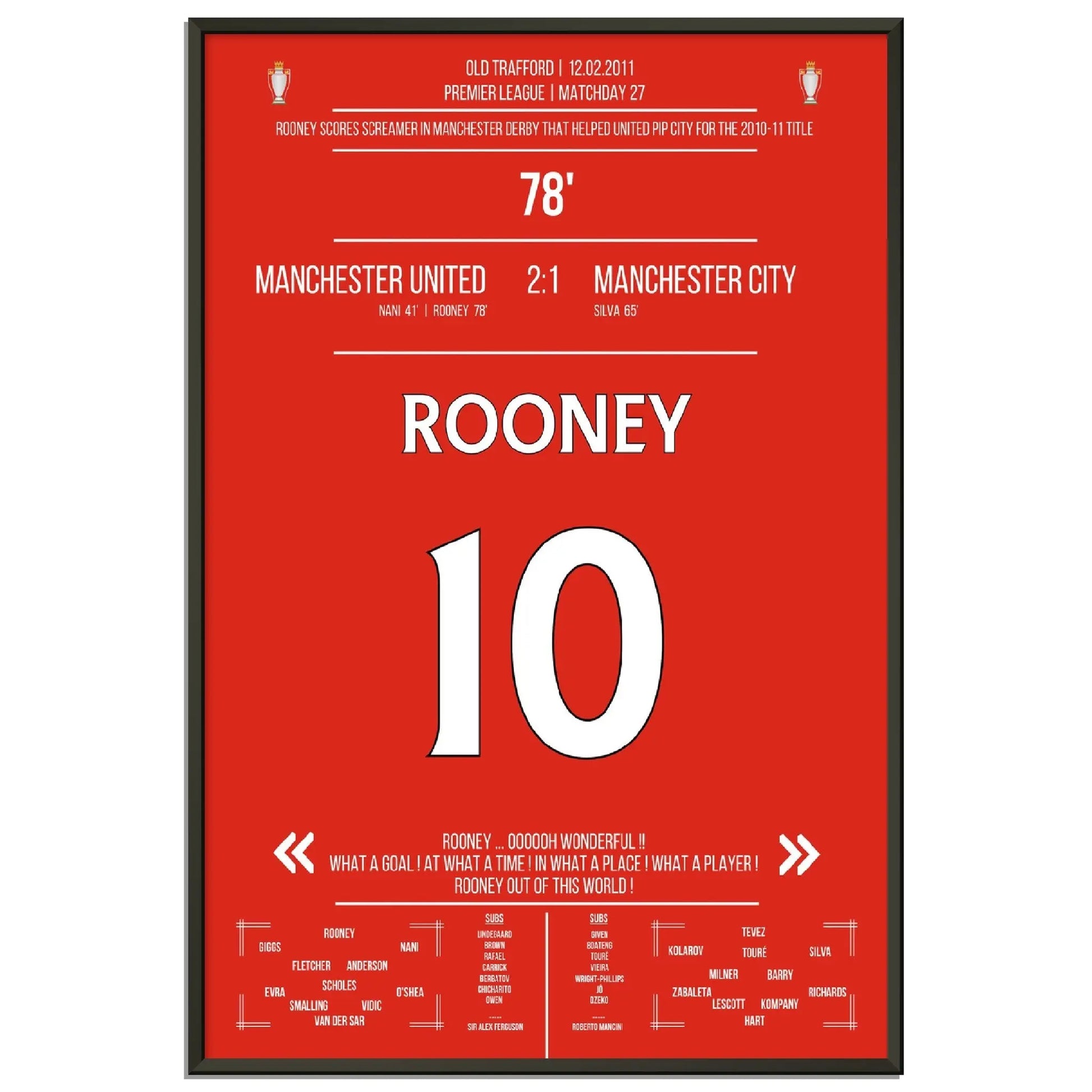 Rooneys Fallrückzieher im Manchester Derby 2011 