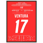 Ventura's Tor zum Aufstieg von Ancona gegen Ascoli in 2000 50x70-cm-20x28-Schwarzer-Aluminiumrahmen