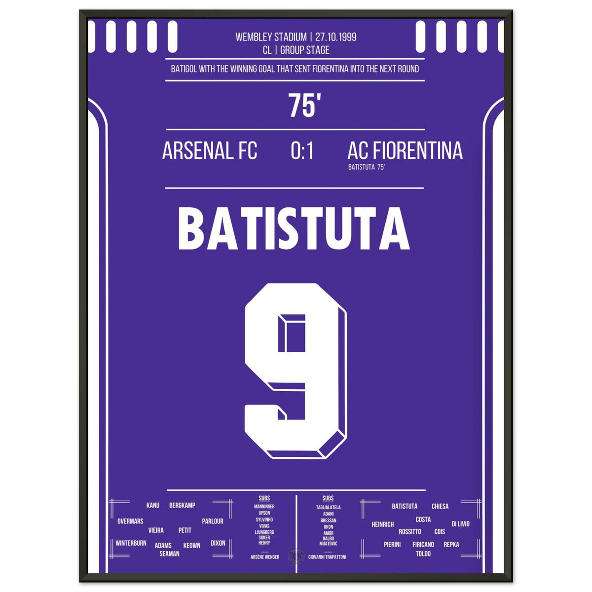 Batistuta schießt die Fiorentina in die nächste Runde 1999/00
