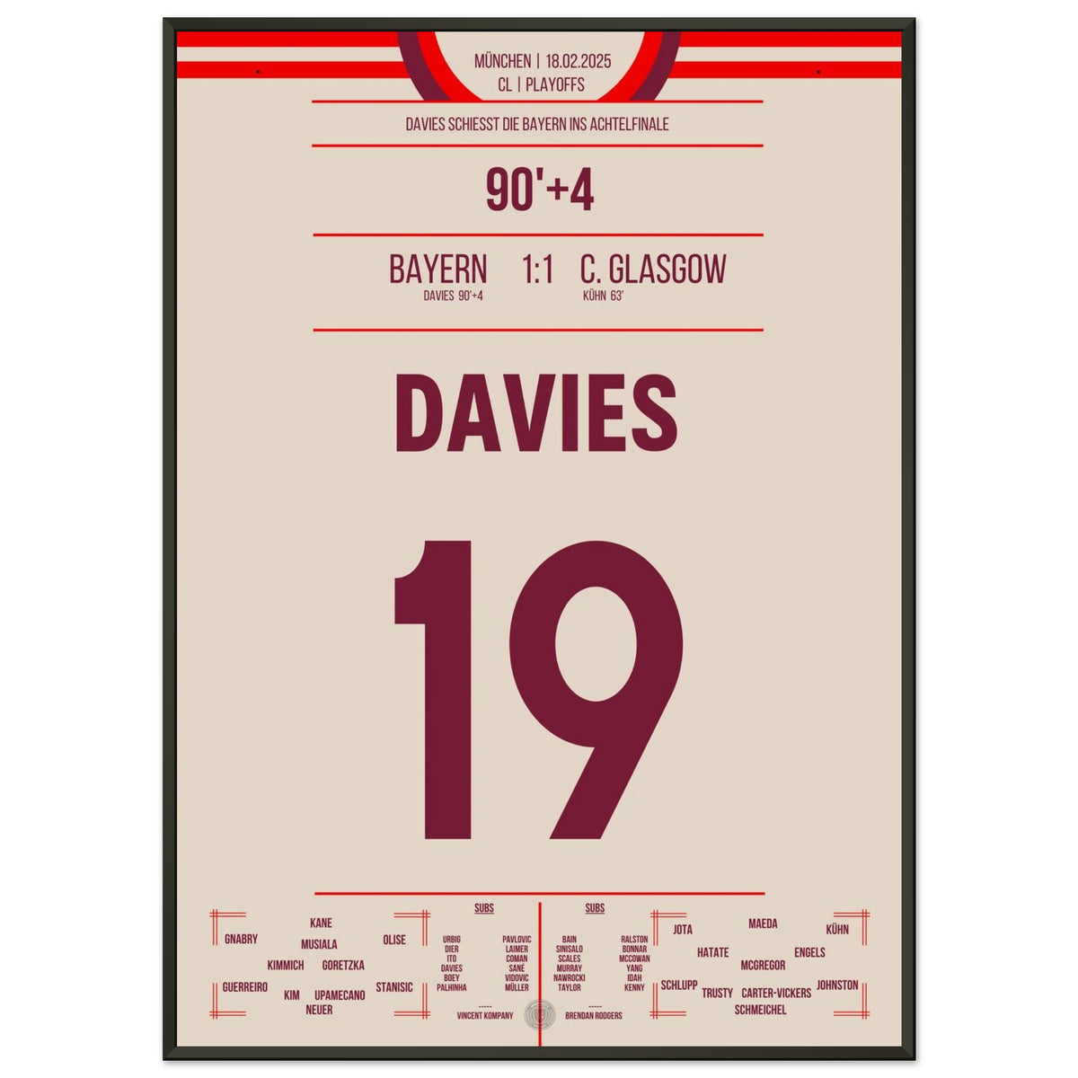 Davies rettet die Bayern mit Ausgleichstor in der Nachspielzeit ins CL Achtelfinale