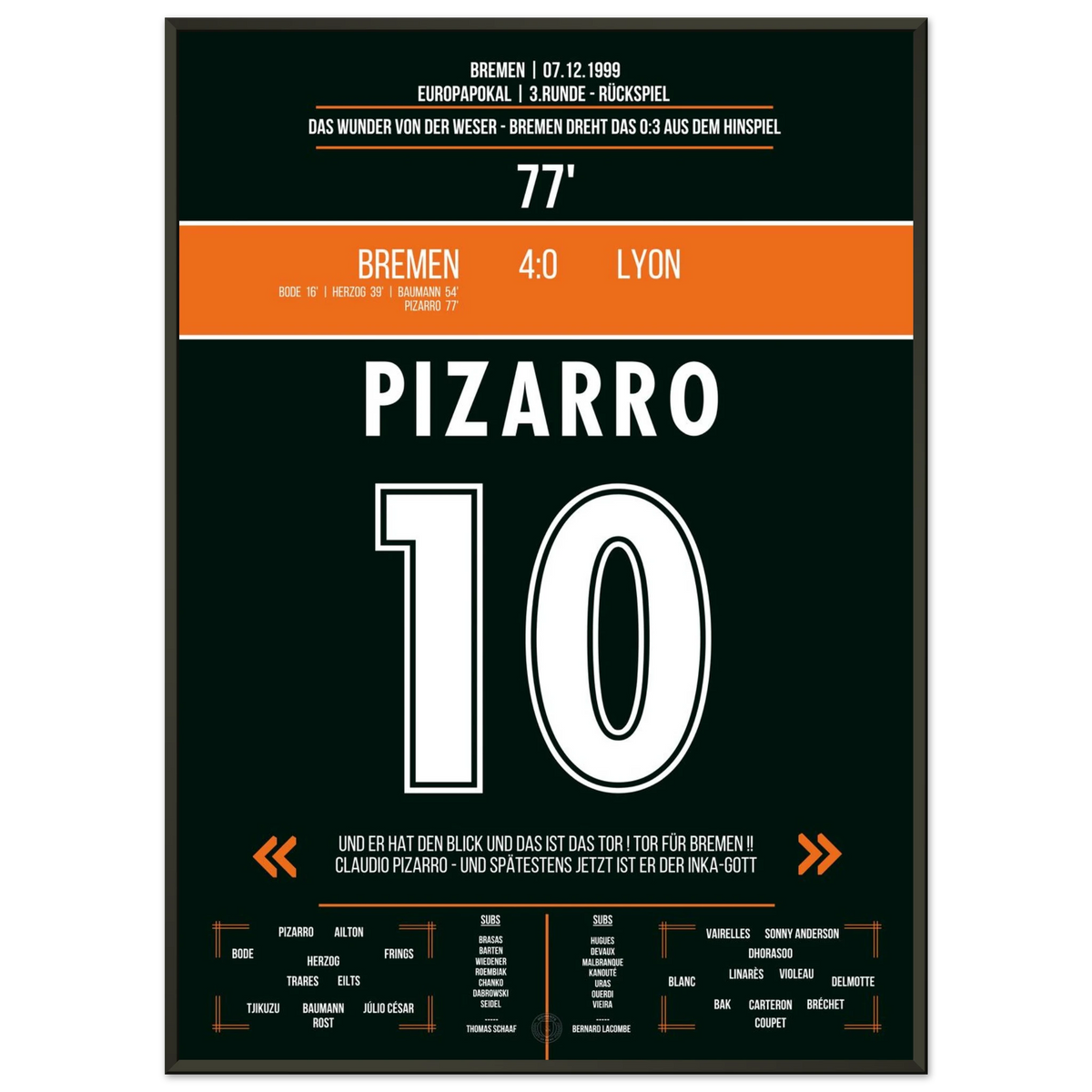 Pizarro trifft zum Wunder von der Weser