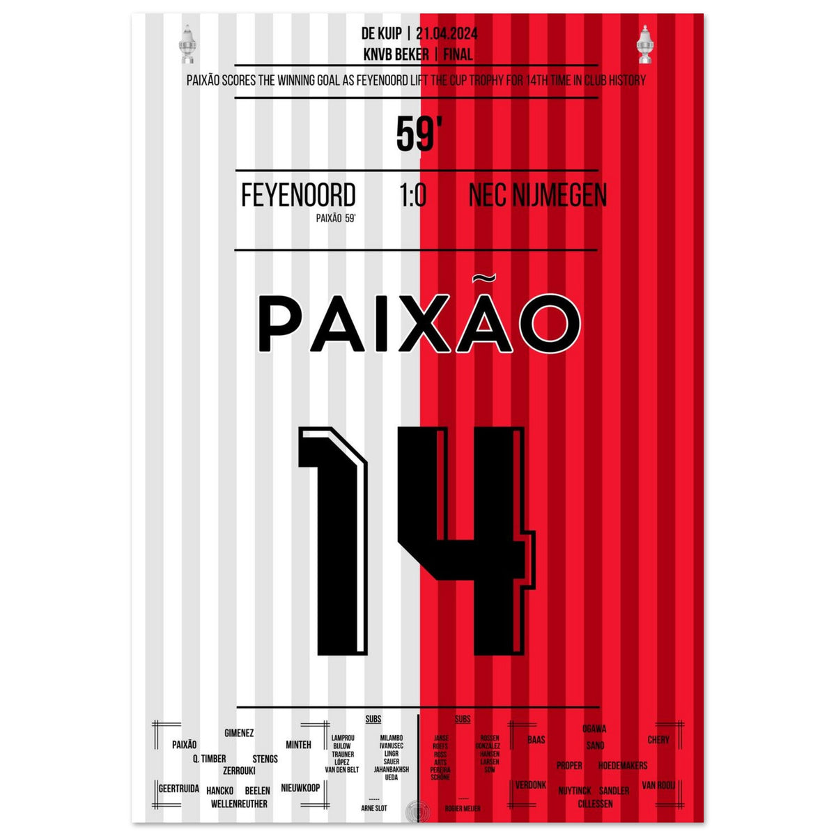 Paixao mit entscheidendem Tor im Pokalfinale 2024