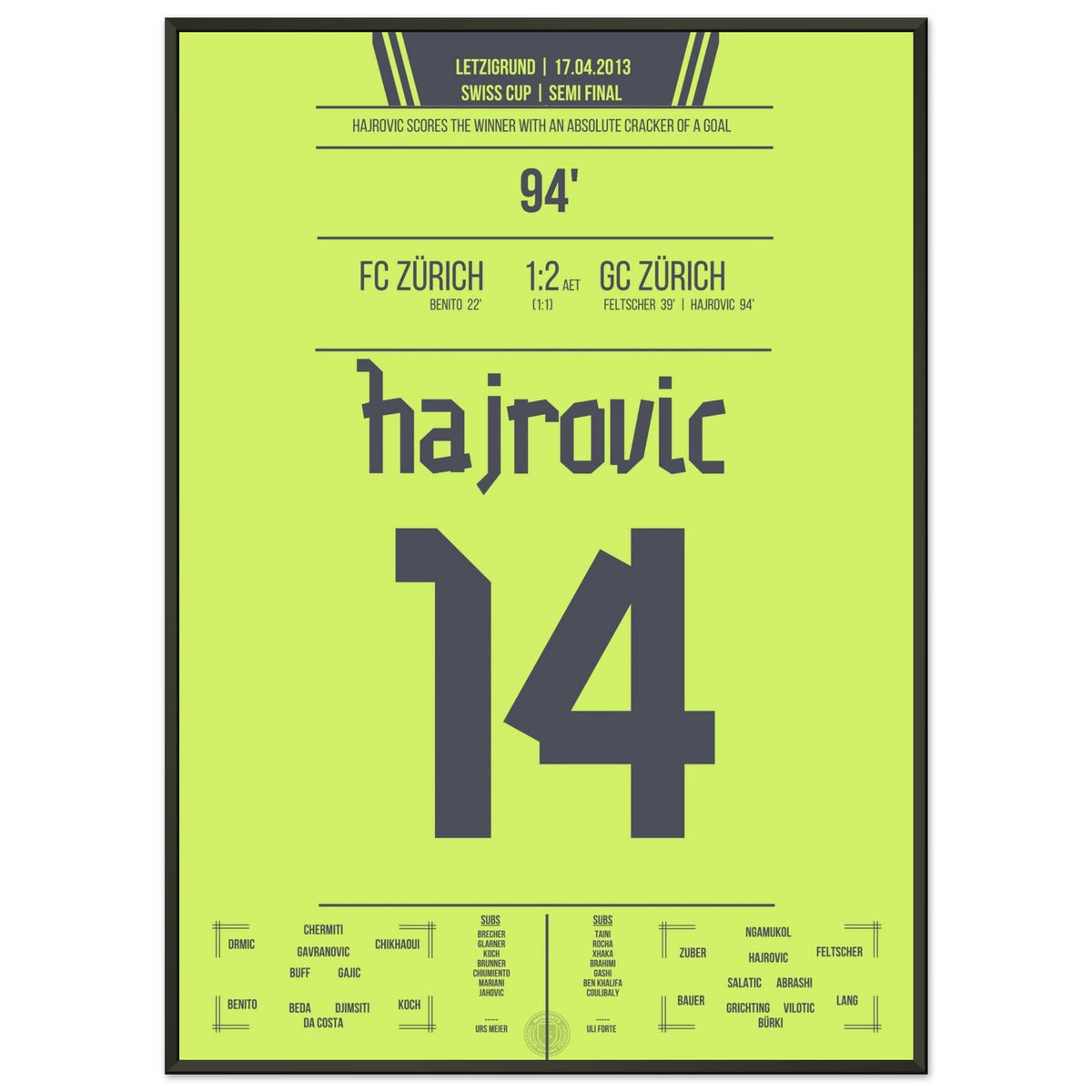 Hajrovic entscheidet das Cup-Derby im Halbfinale in 2013