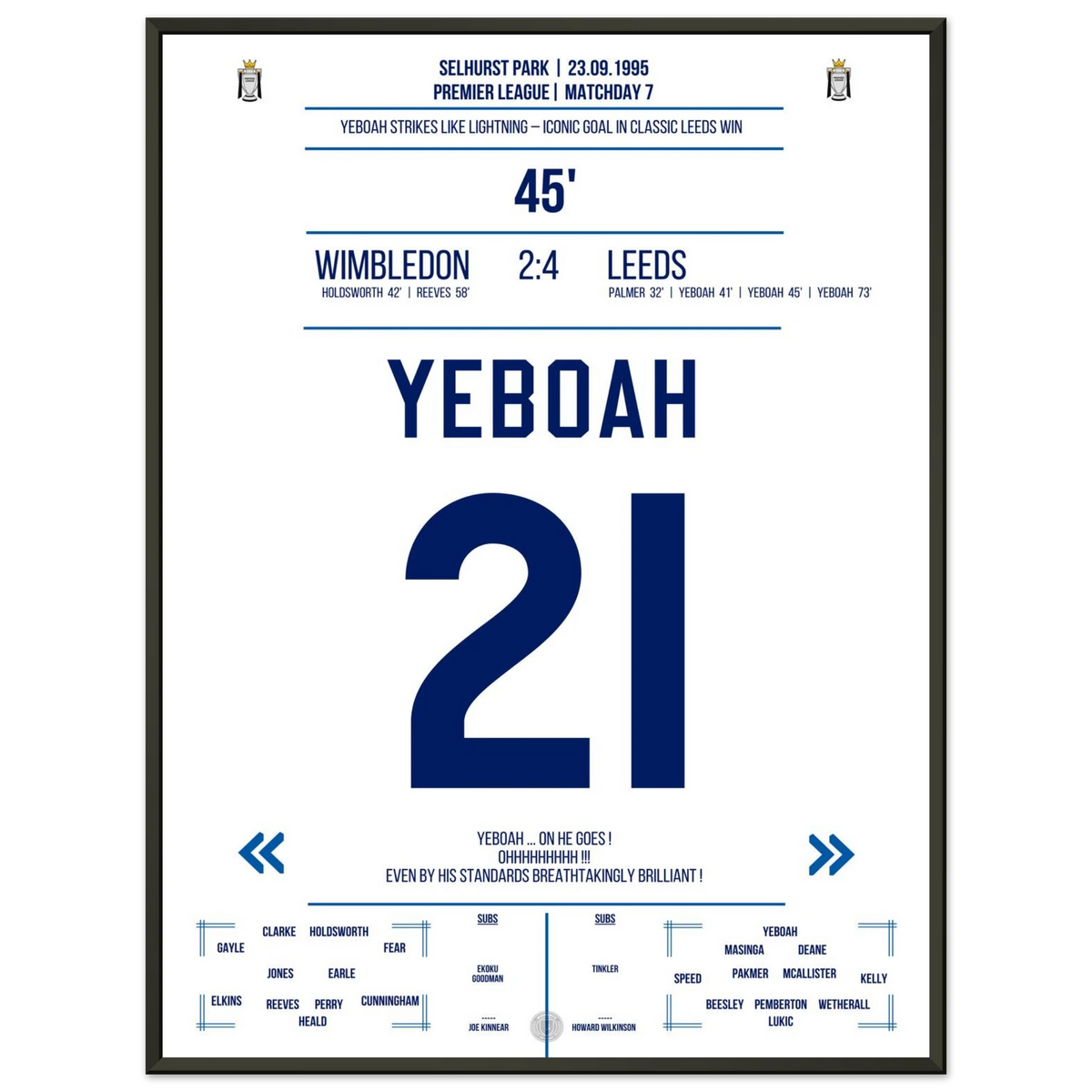 Yeboah's Goal of the season 95/96 gegen Wimbledon