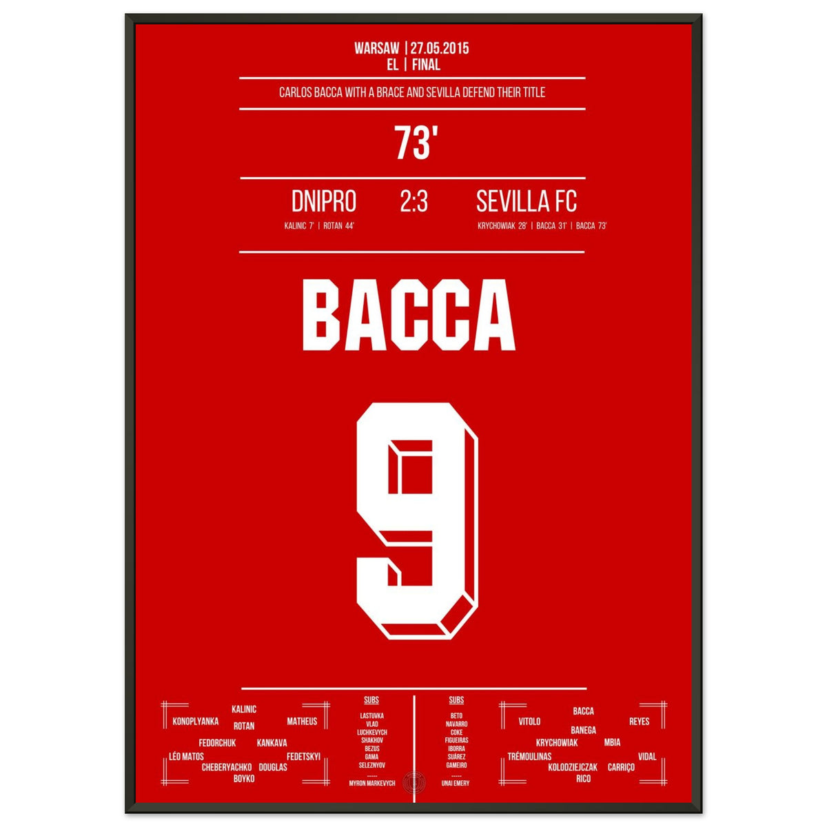 Bacca mit zwei Toren bei Sevilla's Titelverteidigung in 2015