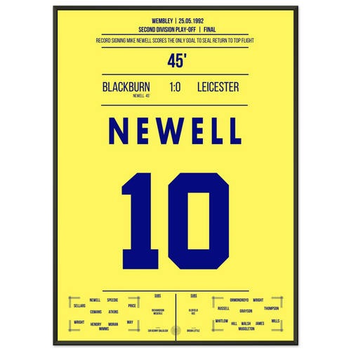 Newell schießt Blackburn zum Playoff Sieg in Wembley 1992